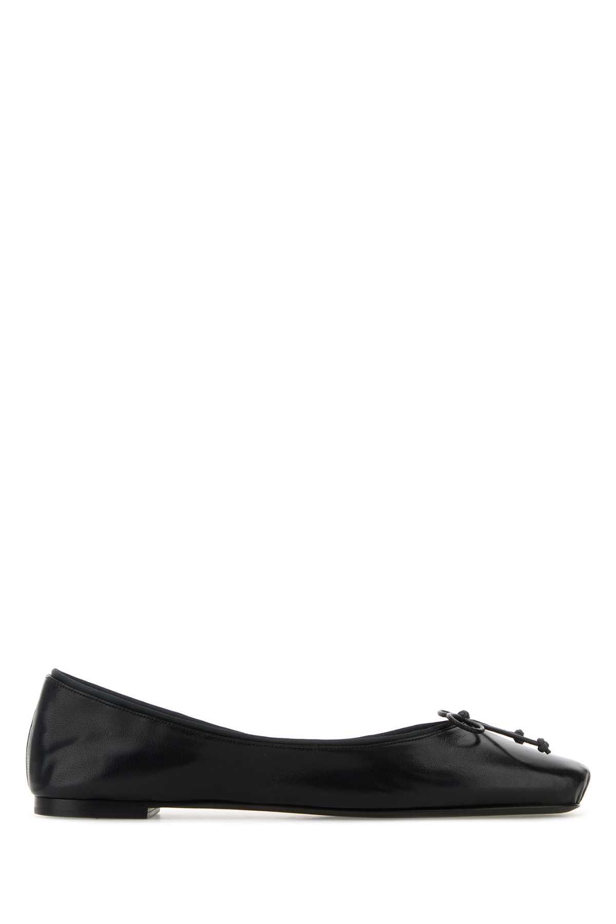 Khaite Black Nappa Leather Charlotte Ballerinas Shoes, Women's (Size 9)