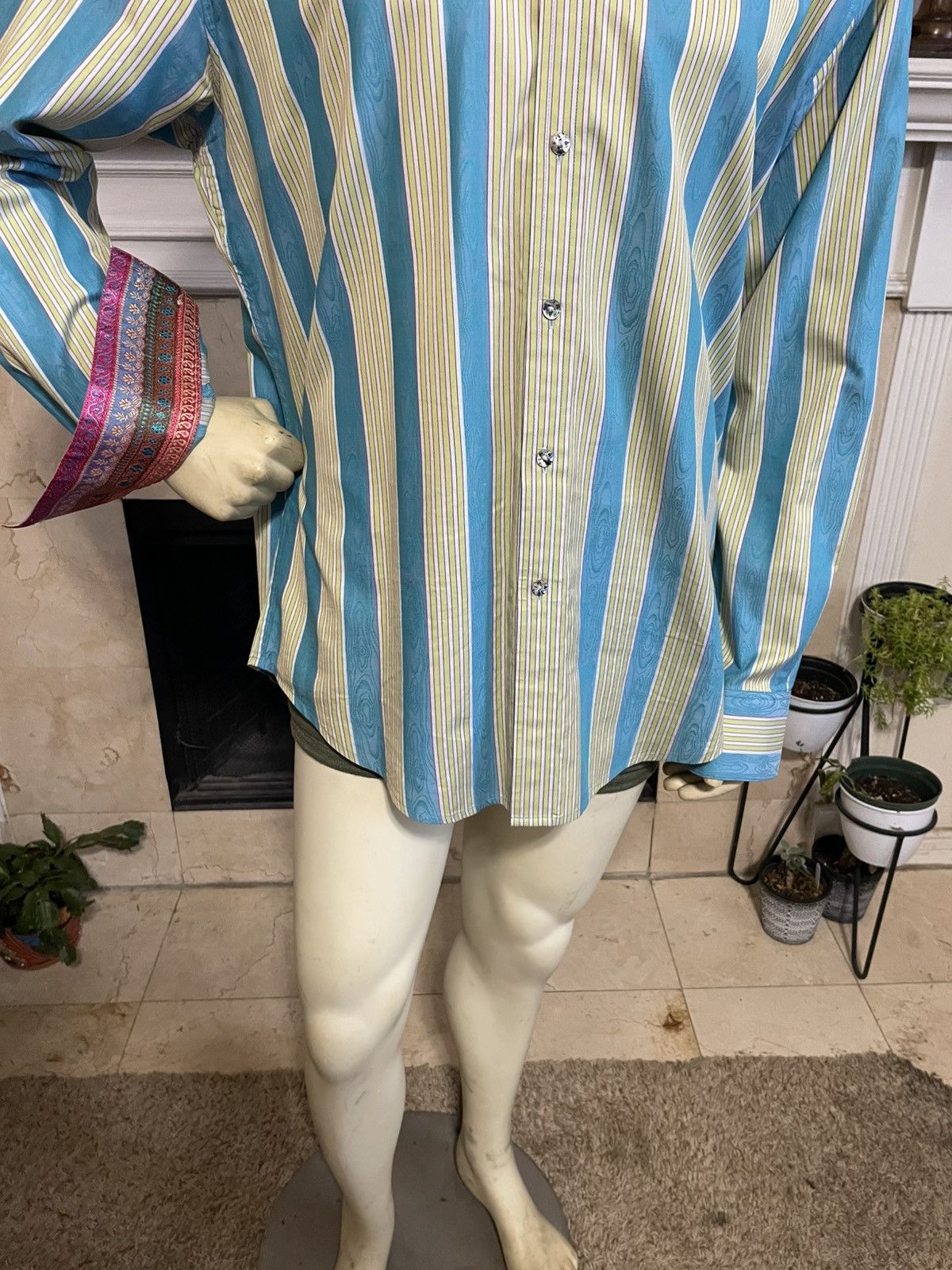 Robert Graham Striped Button front shirt Size US XL / EU 56 / 4 - 2 Thumbnail