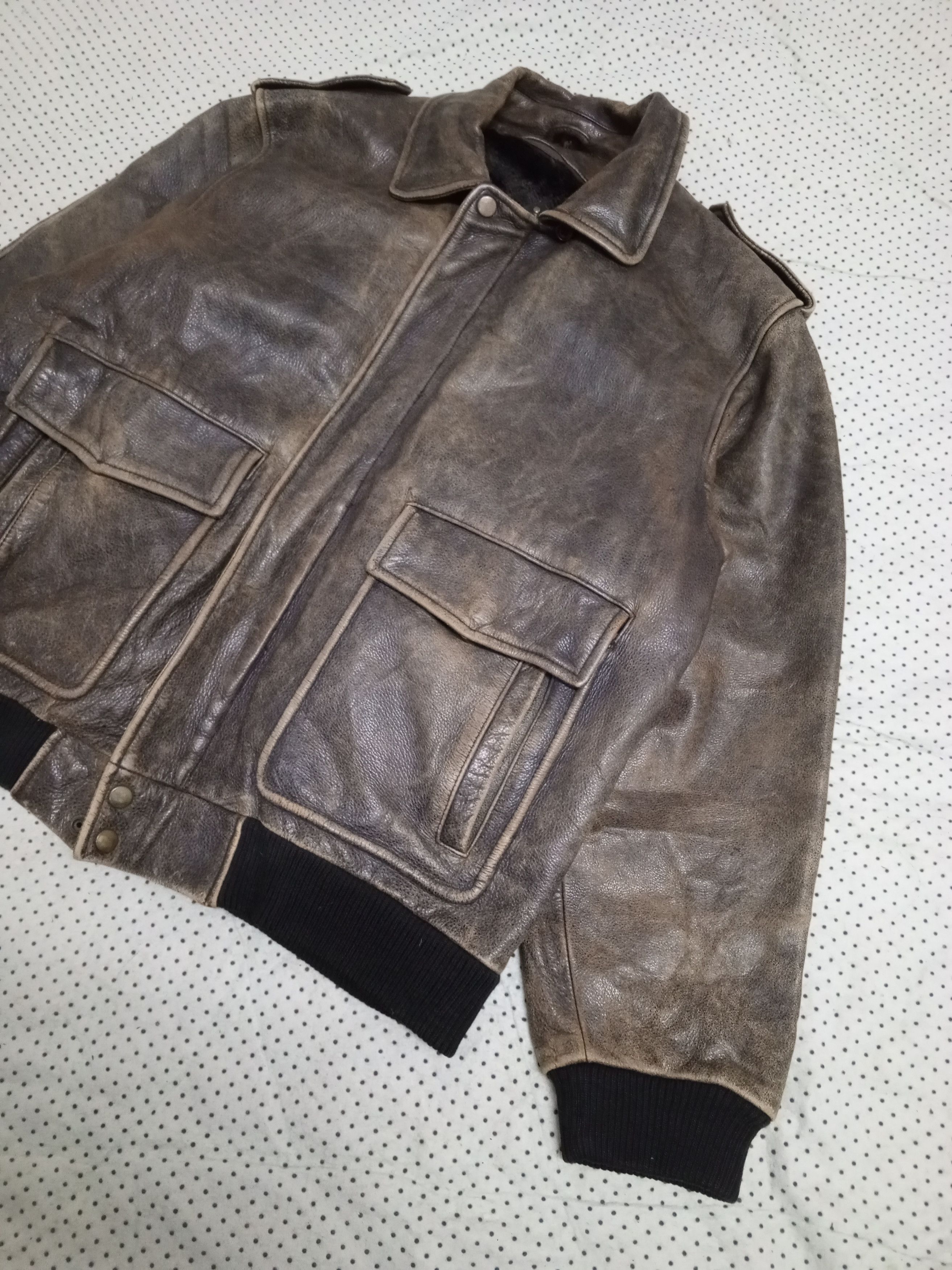 Other DANBURY USA ARMY STYLE LEATHER JACKET Size US L / EU 52-54 / 3 - 2 Thumbnail