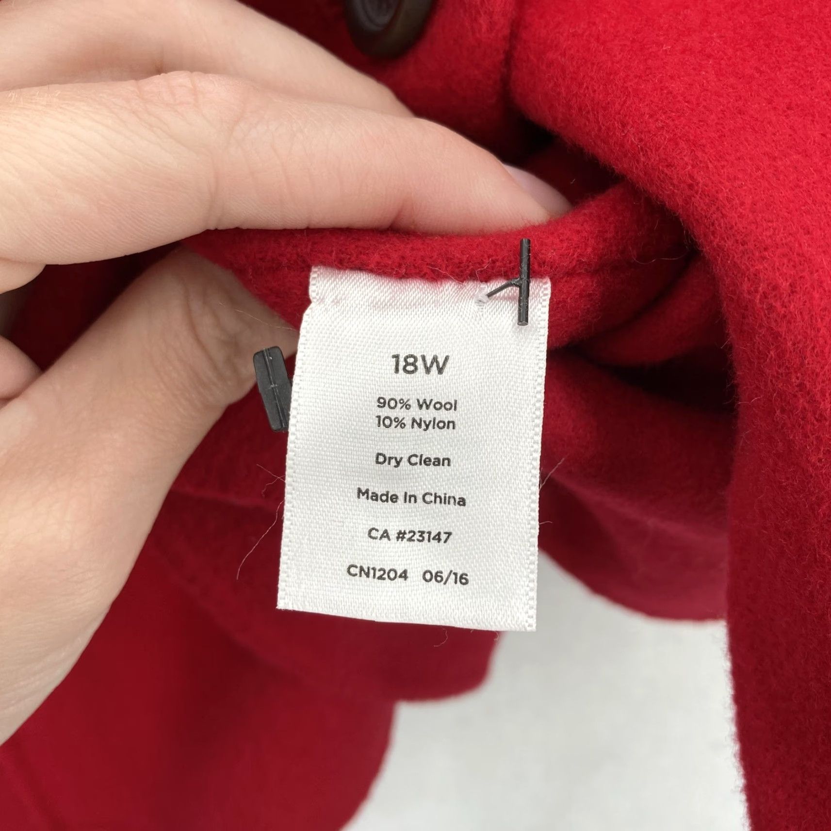 Talbots Talbots Jacket Womens 18W Red Wool Blend Collarless Button Front Peplum Back Size XXL / US 16-18 / IT 52-54 - 5 Thumbnail