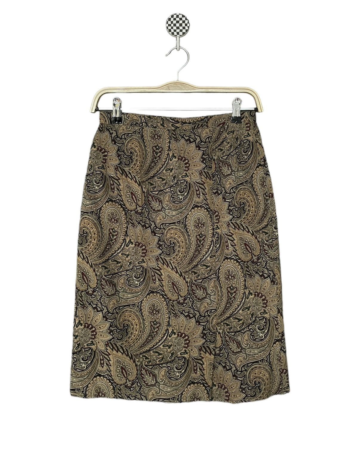 Image of Vintage Brand Burberry Paisley Skirt 1990S in Brown, Women's (Size 40)