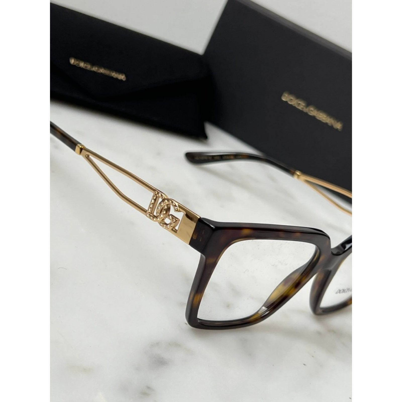 Dolce & Gabbana NEW Dolce Gabbana DG3376-B Brown Strass Eyeglasses Frames Size ONE SIZE - 6 Thumbnail