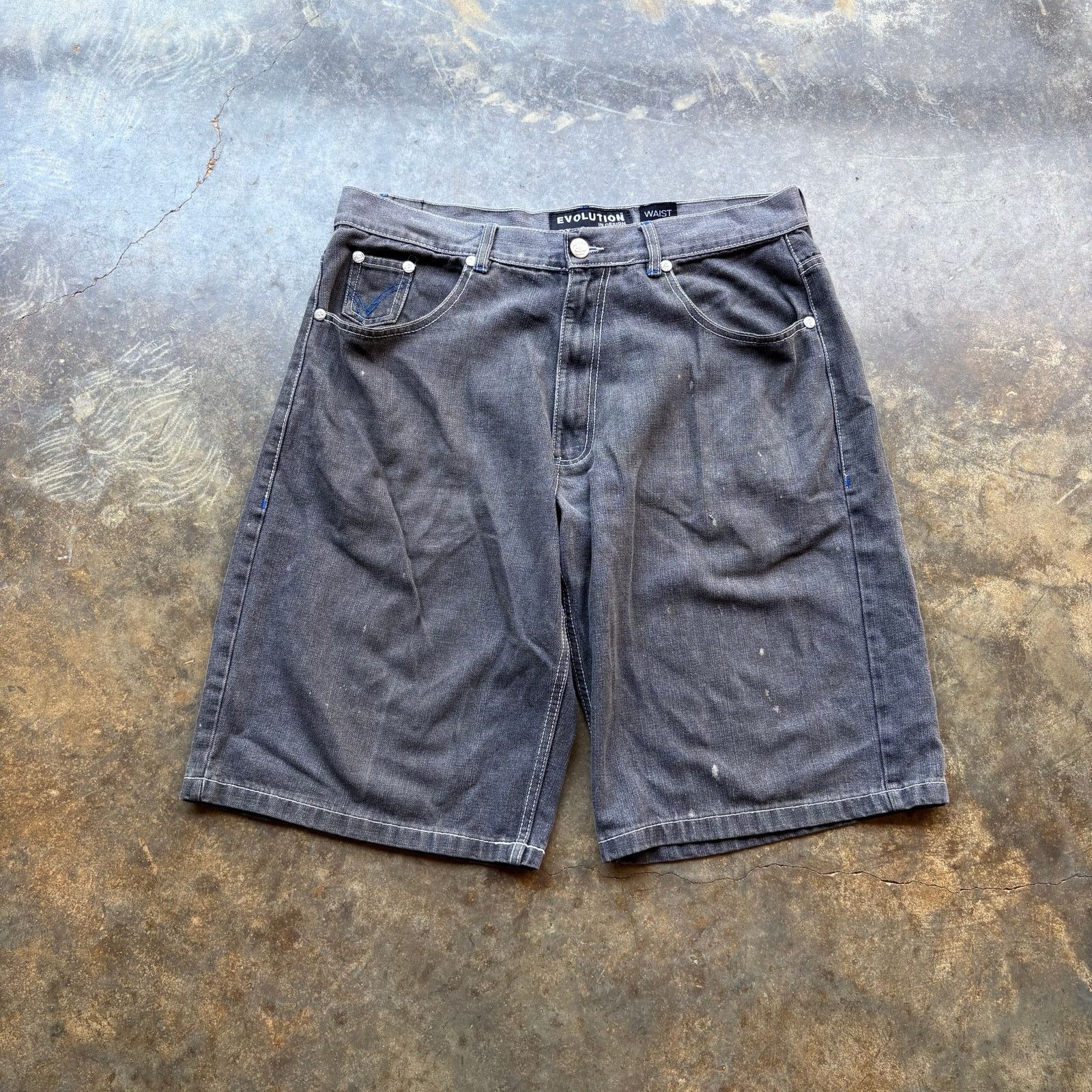 Southpole Vintage Baggy Y2K Evolution Denim Jorts Size US 38 / EU 54 - 2 Thumbnail