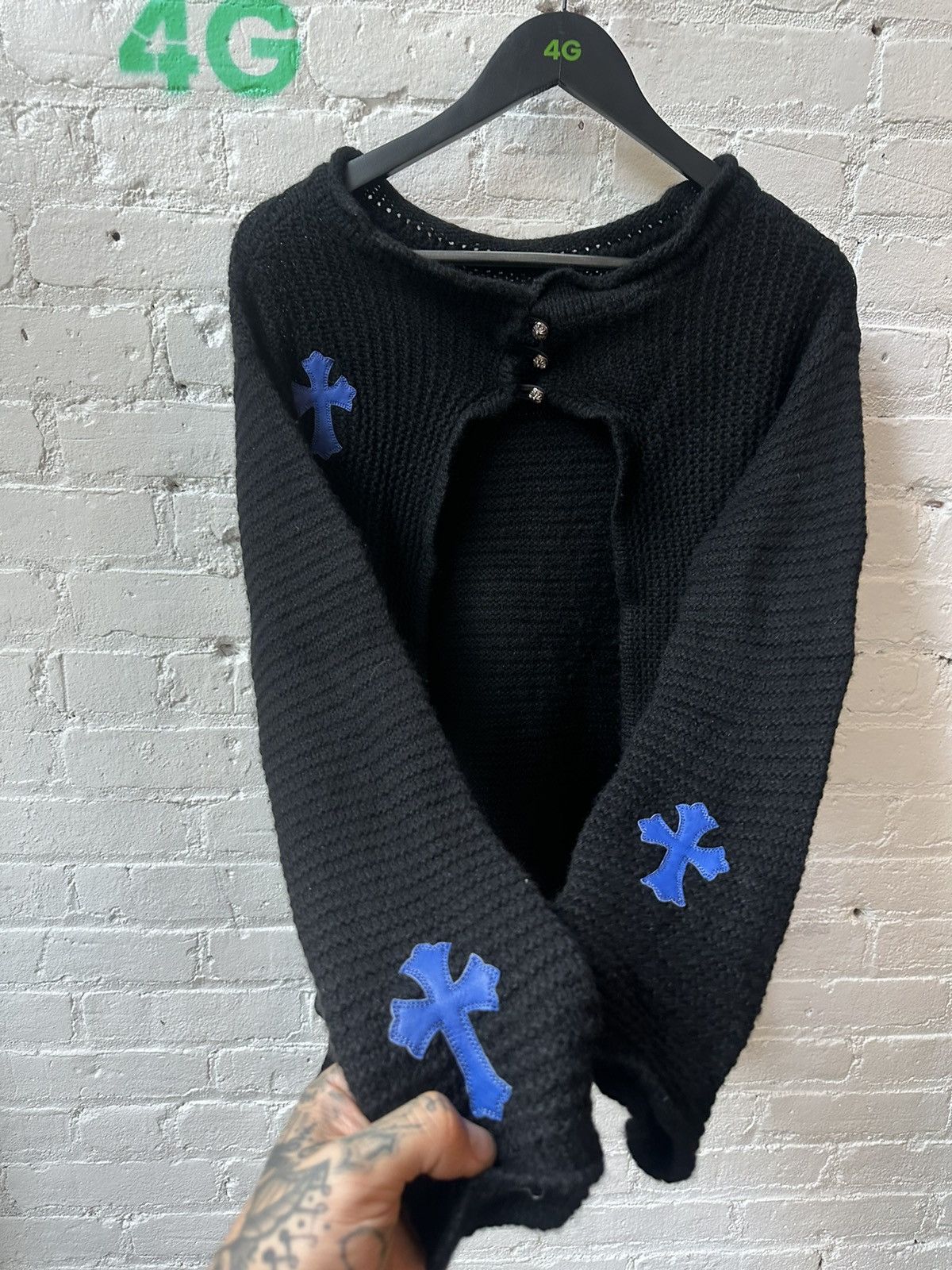 Chrome Hearts CHROME HEARTS 1:1 CASHMERE CROSS PATCH SWEATER Size US S / EU 44-46 / 1 - 5 Thumbnail