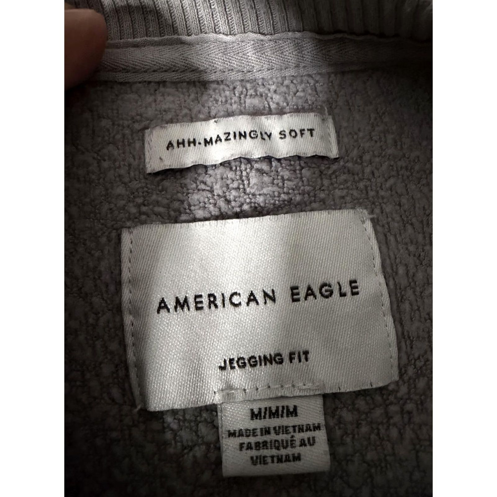 Vintage American Eagle Shirt Womens Medium Gray Camo Fleece Raglan Crewneck Pullover Size M / US 6-8 / IT 42-44 - 6 Thumbnail
