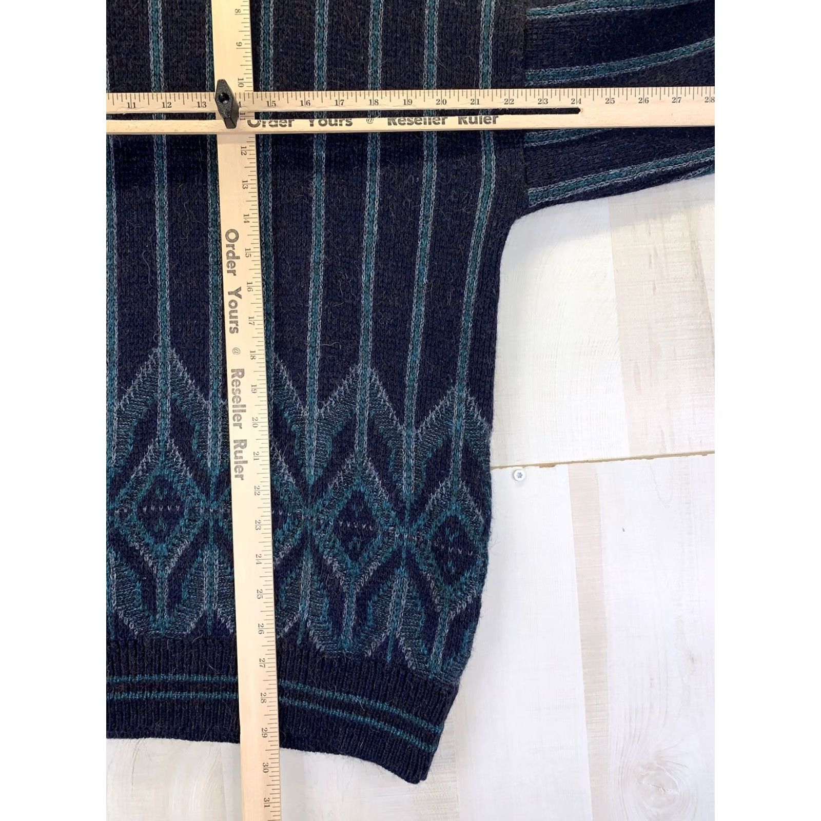 Jantzen VINTAGE Jantzen Geometric Knit Grandpa Cosby Sweater Mens Large Tall USA Size US L / EU 52-54 / 3 - 4 Thumbnail