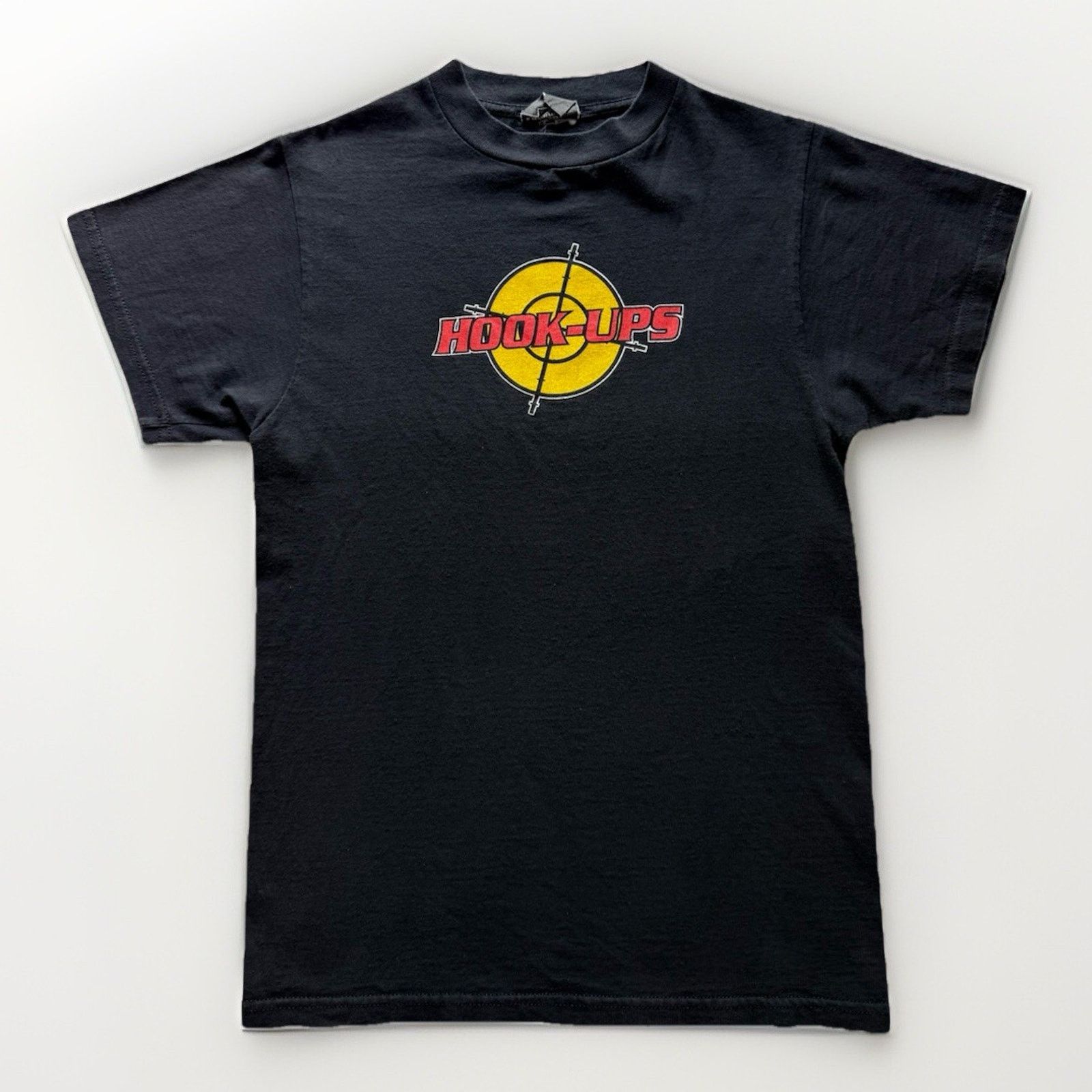 Vintage Hook-Ups Target Logo Black TShirt Size S 100% Cotton