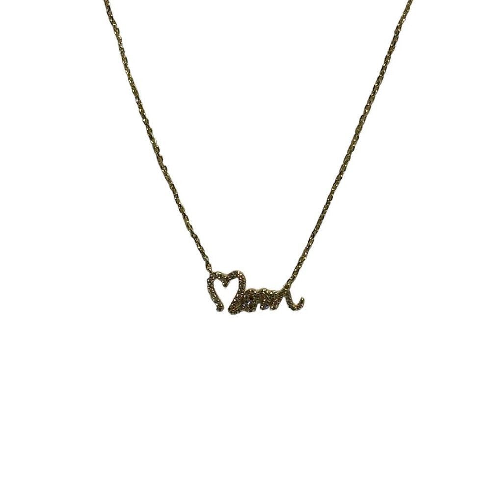 Kate Spade Kate Spade Love You, Mom Pendant Necklace Clear/Gold Size ONE SIZE - 2 Thumbnail