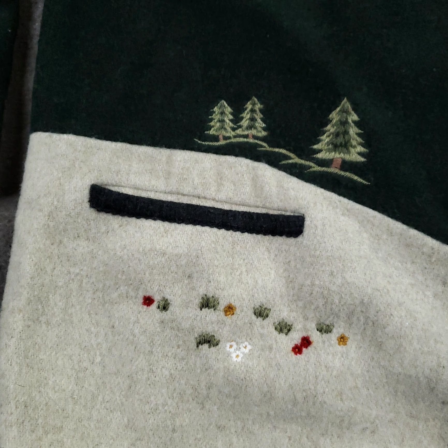 Vintage Südtirol Jacket Womens Large Green Wool Embroidered Deer Forest Scenic Lined Size L / US 10 / IT 46 - 5 Thumbnail