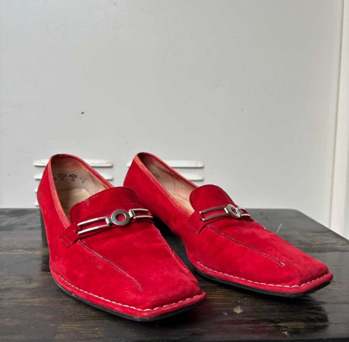 Vintage TRU VTG 70s RED SUEDE LOAFERS Size US 7.5 / IT 37.5 - 1 Thumbnail