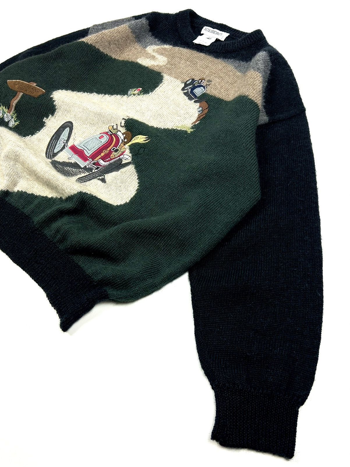 Iceberg rare Iceberg 90s Cartoon Racing Wool Sweater Vintage Italy Size US L / EU 52-54 / 3 - 4 Thumbnail