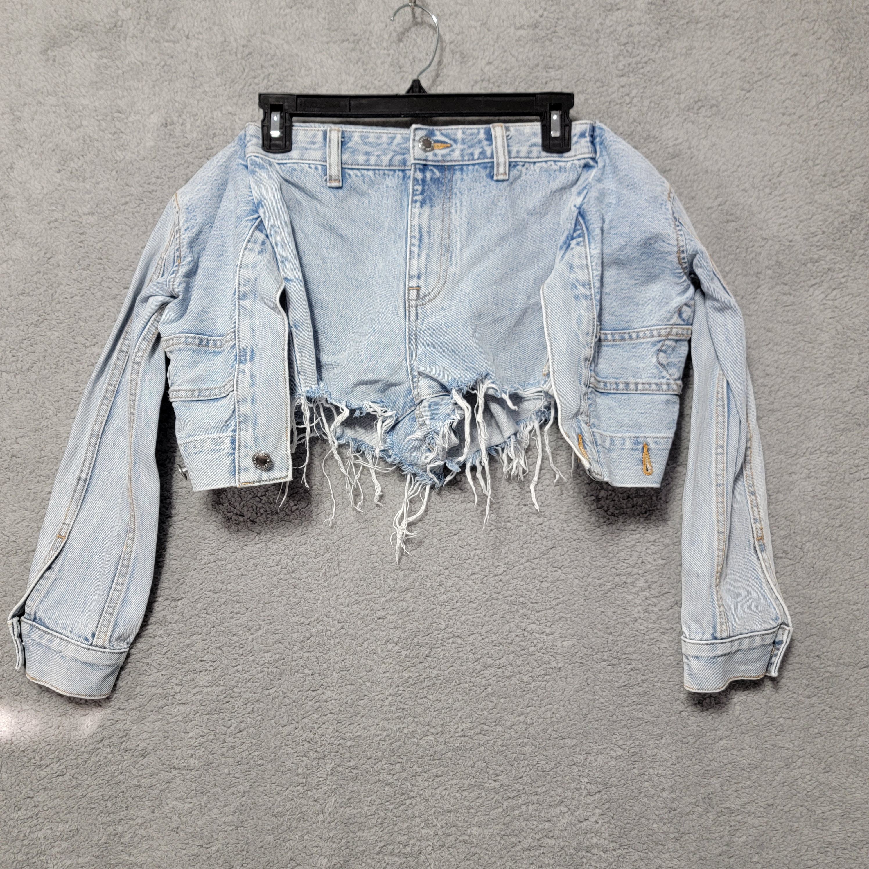 Alexander Wang Alexander Wang Denim Jacket Cut Off Shorts Skort Wrap Size 25" / US 0 / IT 36 - 3 Thumbnail