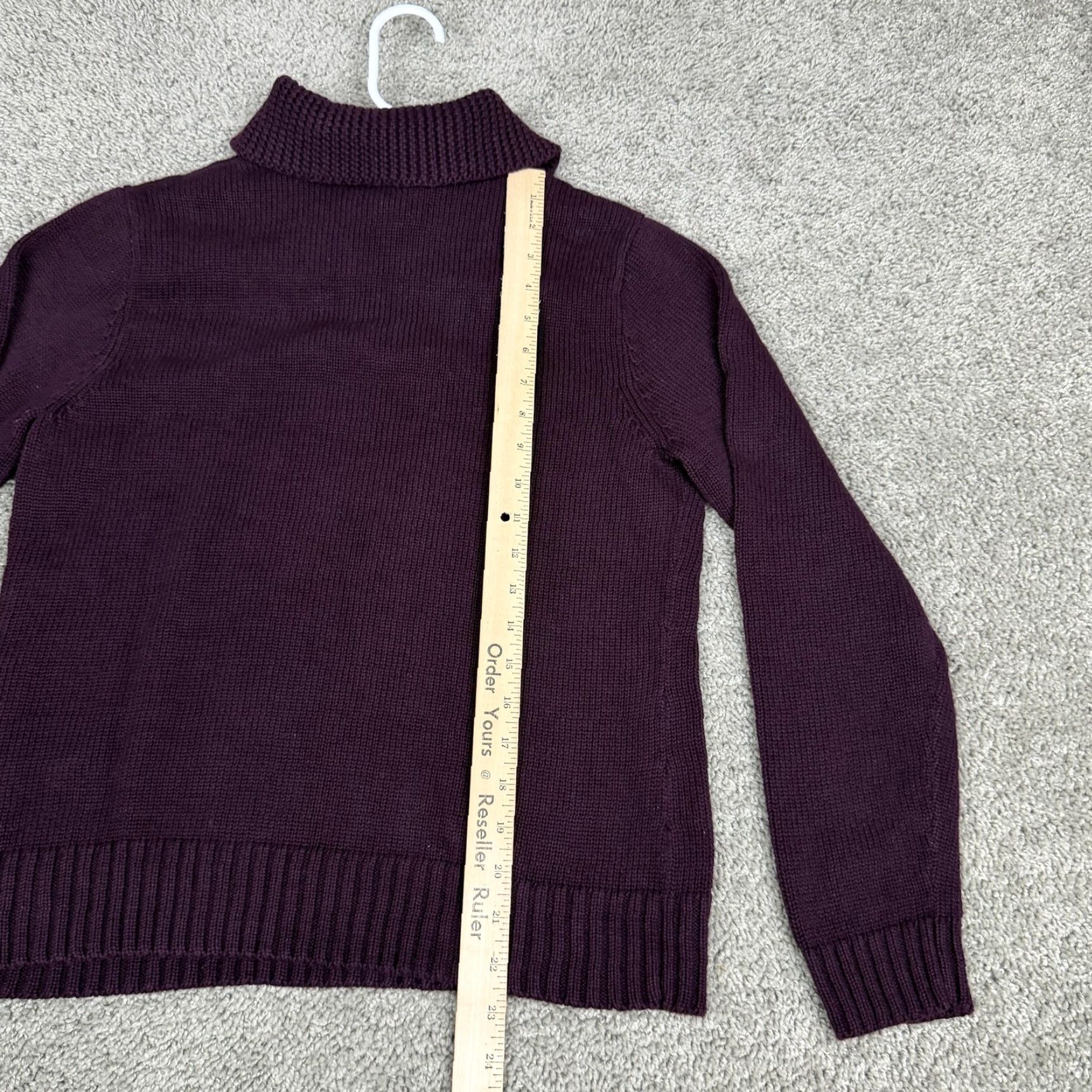 Ralph Lauren Lauren Ralph Lauren Sweater Womens Large Purple Collared Toggle Knit Pullover Size L / US 10 / IT 46 - 7 Thumbnail
