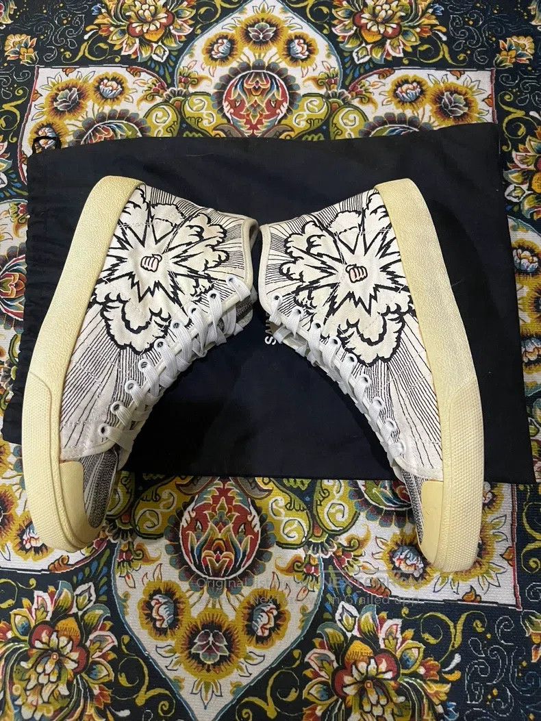 Saint Laurent Paris Saint Laurent Paris Canvas Embroidered Fist Glove Sneakers Size US 8 / EU 41 - 3 Thumbnail