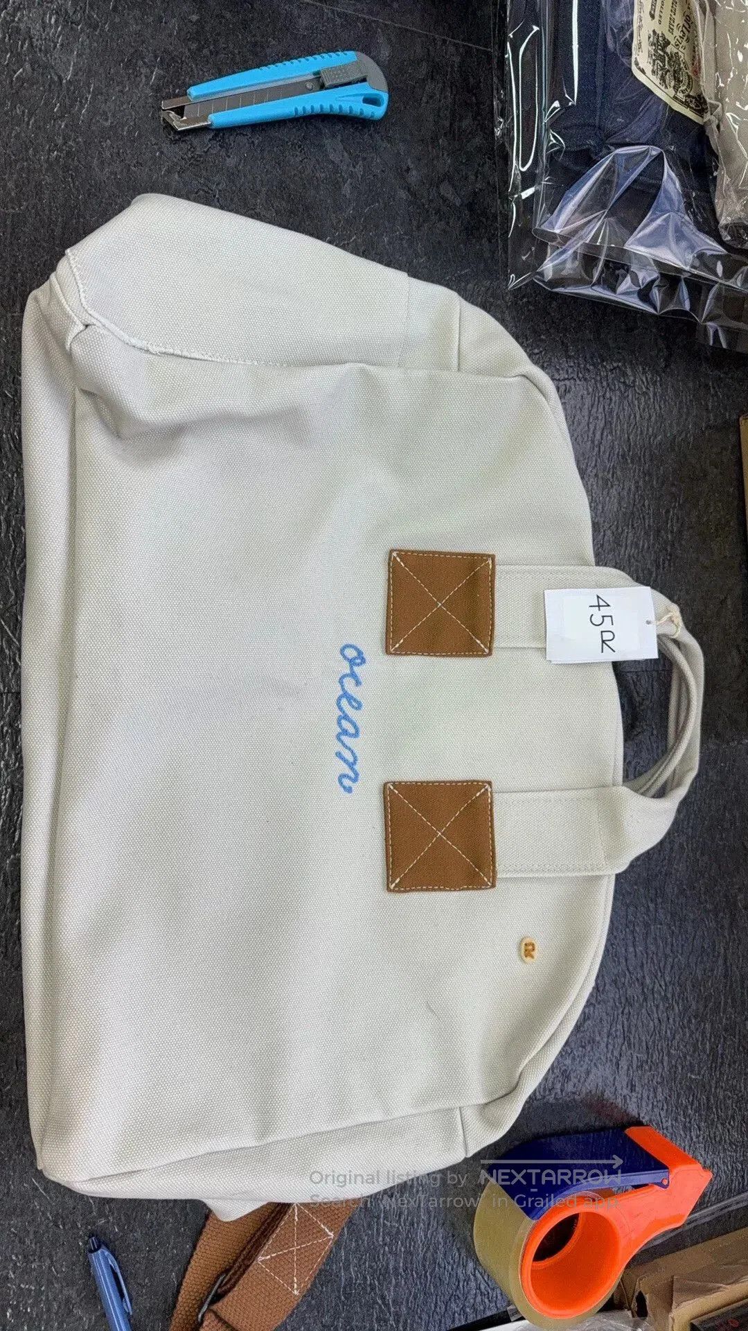 45rpm 45R Canvas Boston Tote Bag. Size ONE SIZE - 4 Thumbnail
