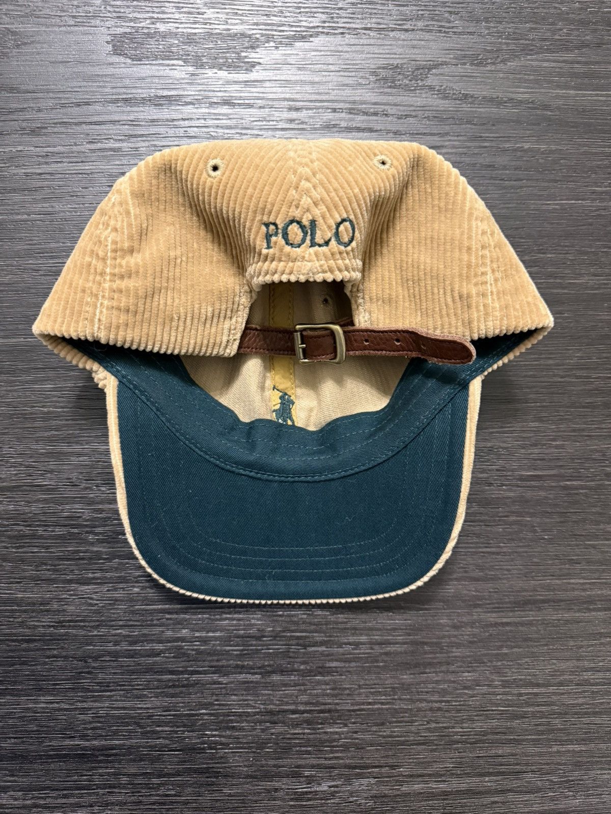 Polo Ralph Lauren Vintage Polo Ralph Lauren Tan Corduroy Strapback Hat Size ONE SIZE - 3 Thumbnail