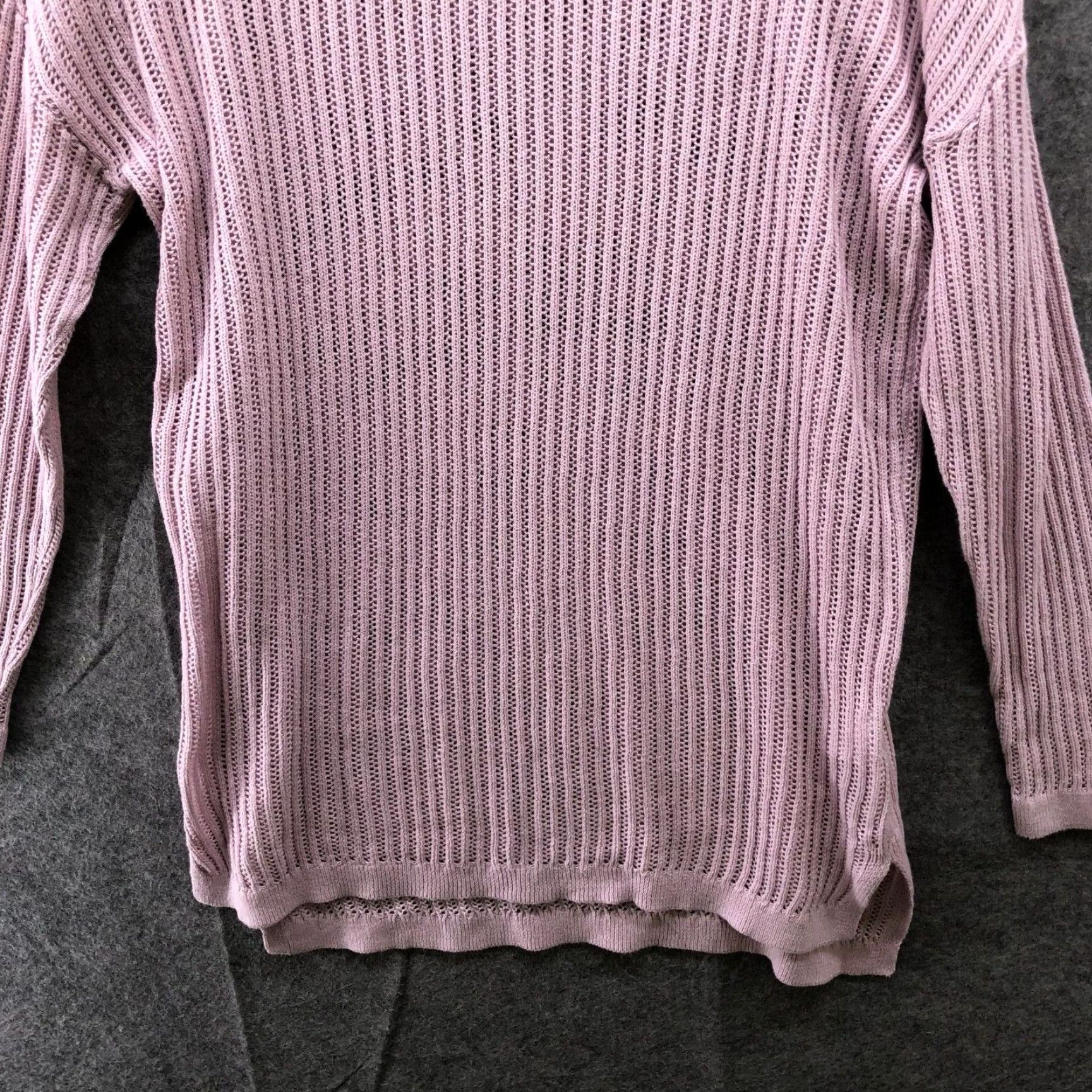 Express VINTAGE Express Tunic Sweater Womens XS Open Knit Cotton Pink Crewneck Longline Size XS / US 0-2 / IT 36-38 - 4 Thumbnail