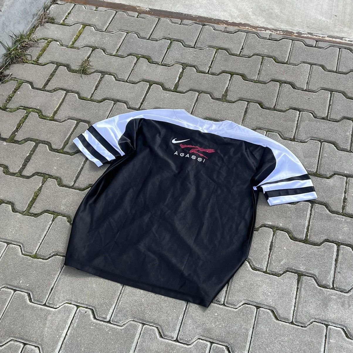Nike × Vintage RARE Vintage Nike Andre Agassi Big Logo Shirt short sleeves Size US XL / EU 56 / 4 - 6 Thumbnail