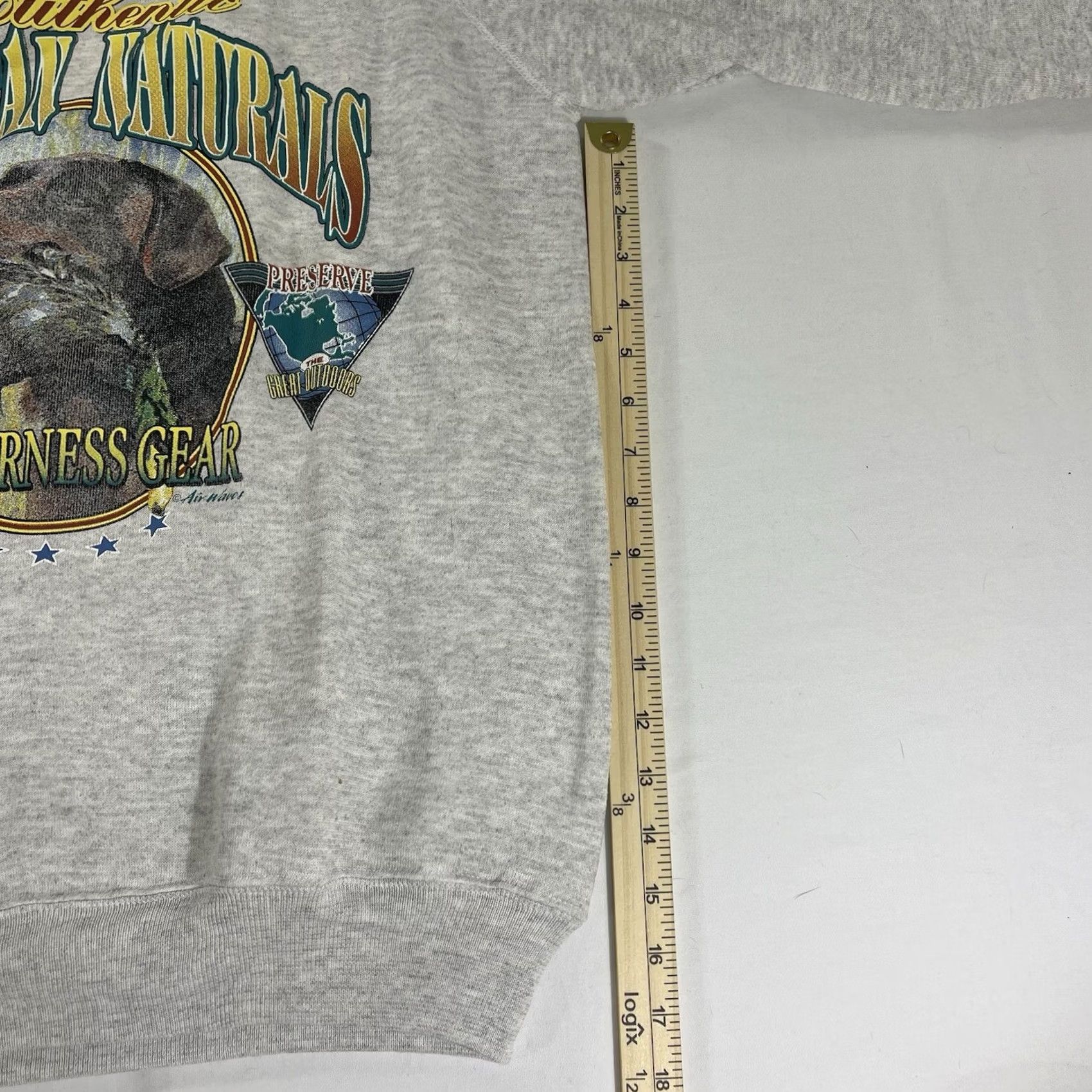Hanes VINTAGE Hanes Sweatshirt Unisex Adults L Gray 90s Hunting Graphic Duck Waves Air L/S Crew Neck Pullover American USA Size US L / EU 52-54 / 3 - 6 Thumbnail