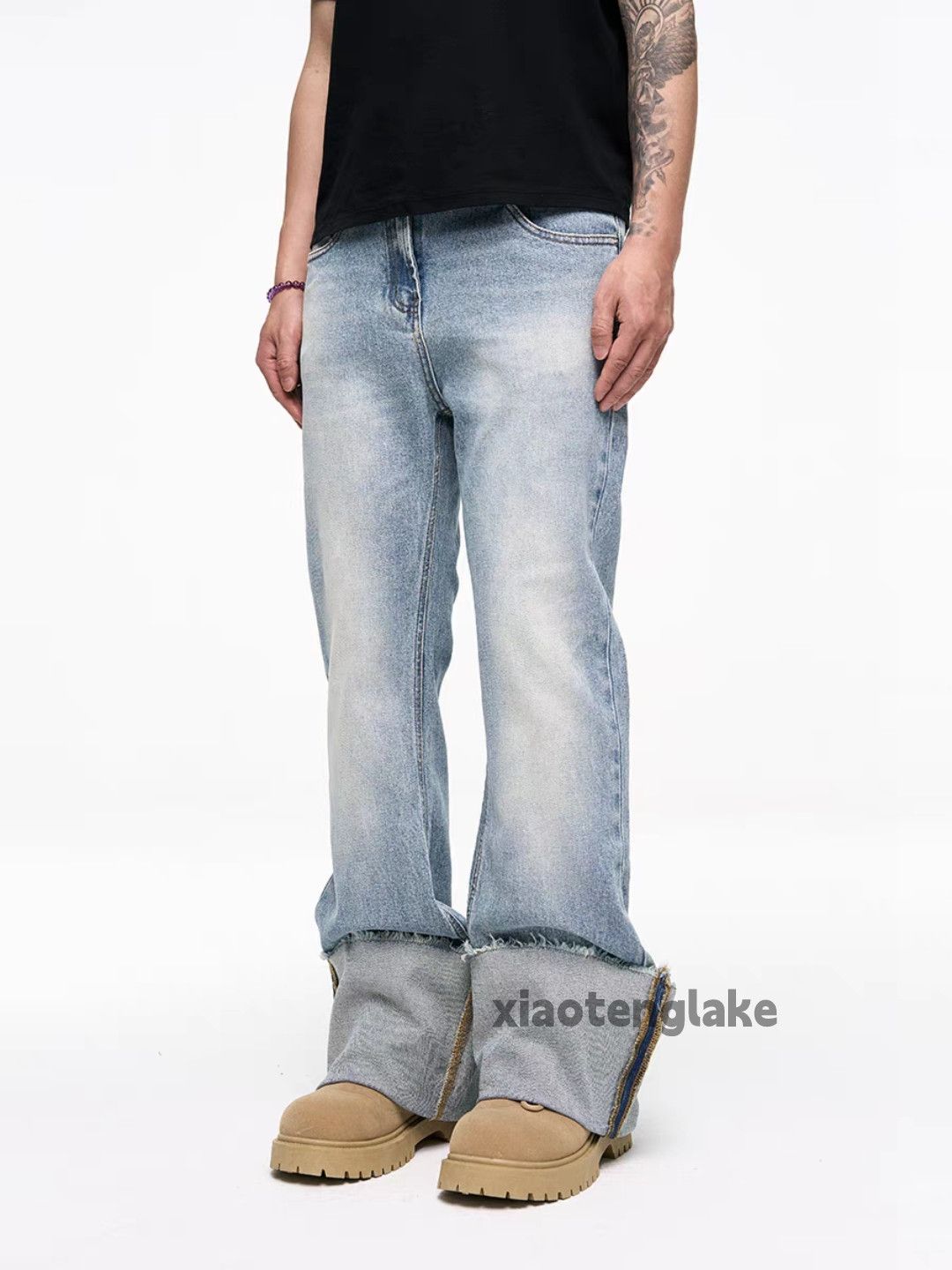 Jean × Vintage Washed faded cleanfit yuppie y2k bootcut flared jeans Size US 32 / EU 48 - 5 Thumbnail