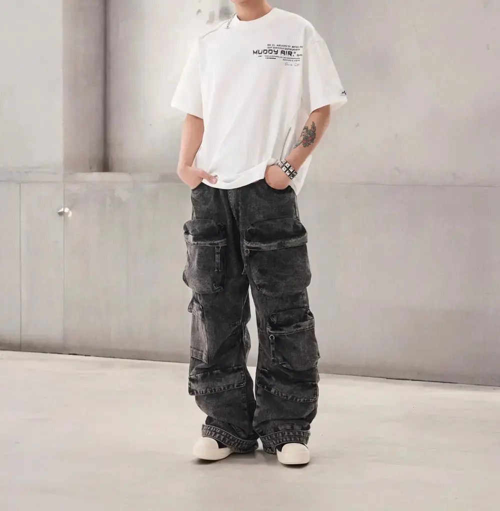 Japanese Brand × Jean Washed Cargo Denim Jeans Size US 34 / EU 50 - 3 Thumbnail