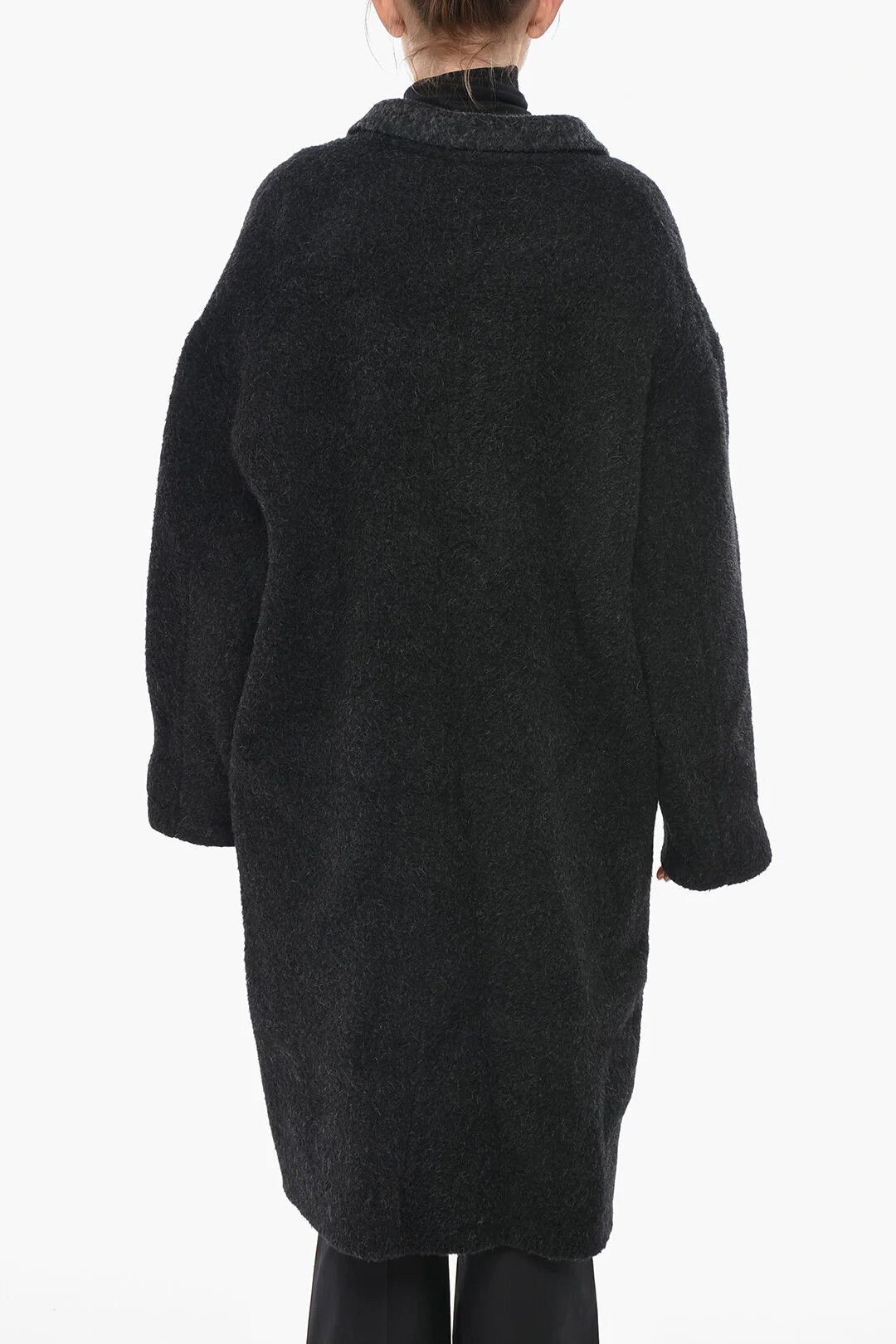 Givenchy og1mm0326 Alpaca-Blend Single-Breasted Coat in Black Size M / US 6-8 / IT 42-44 - 2 Thumbnail
