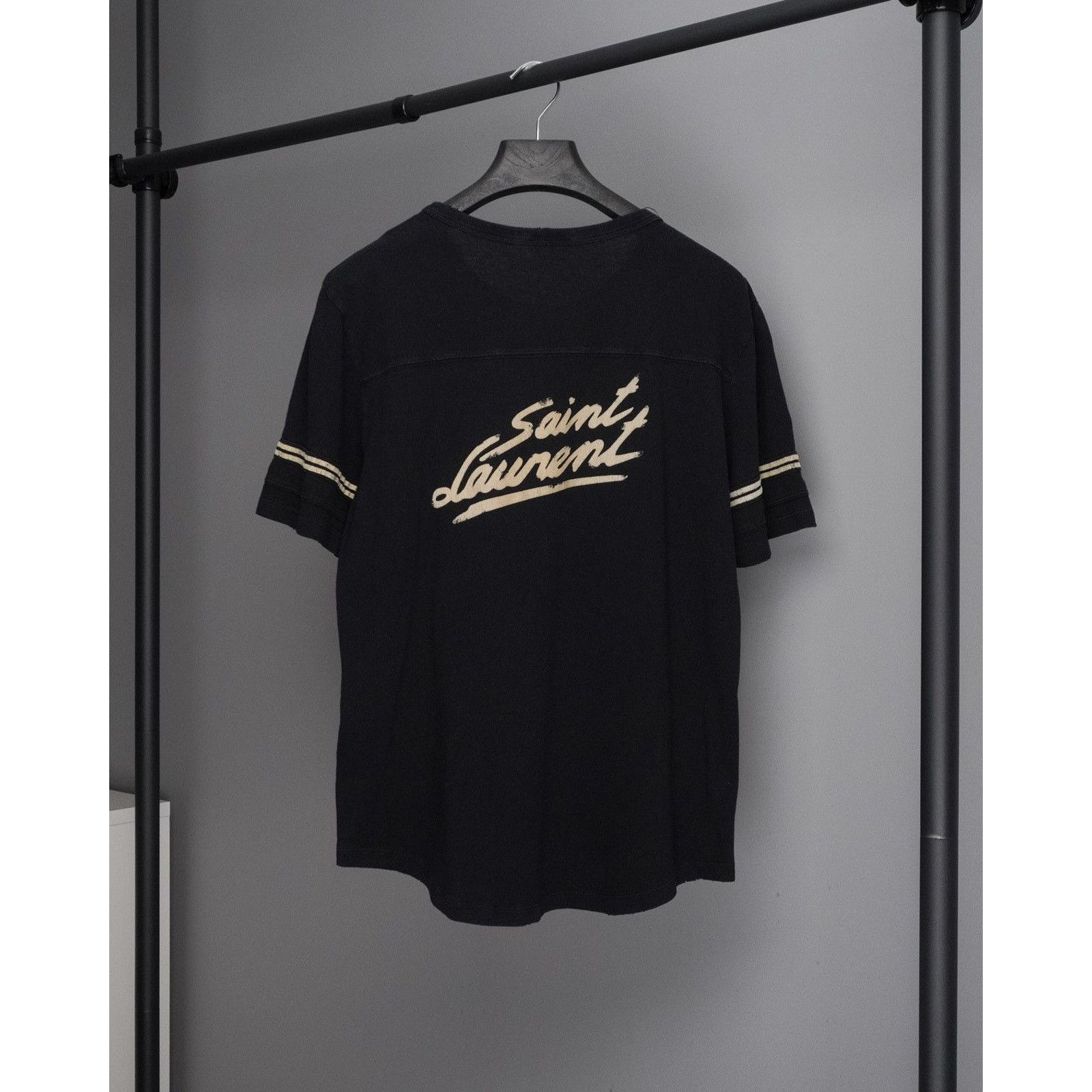 Saint Laurent Paris Saint laurent 50s big back classic logo distressed tee shirt Size US M / EU 48-50 / 2 - 1 Thumbnail