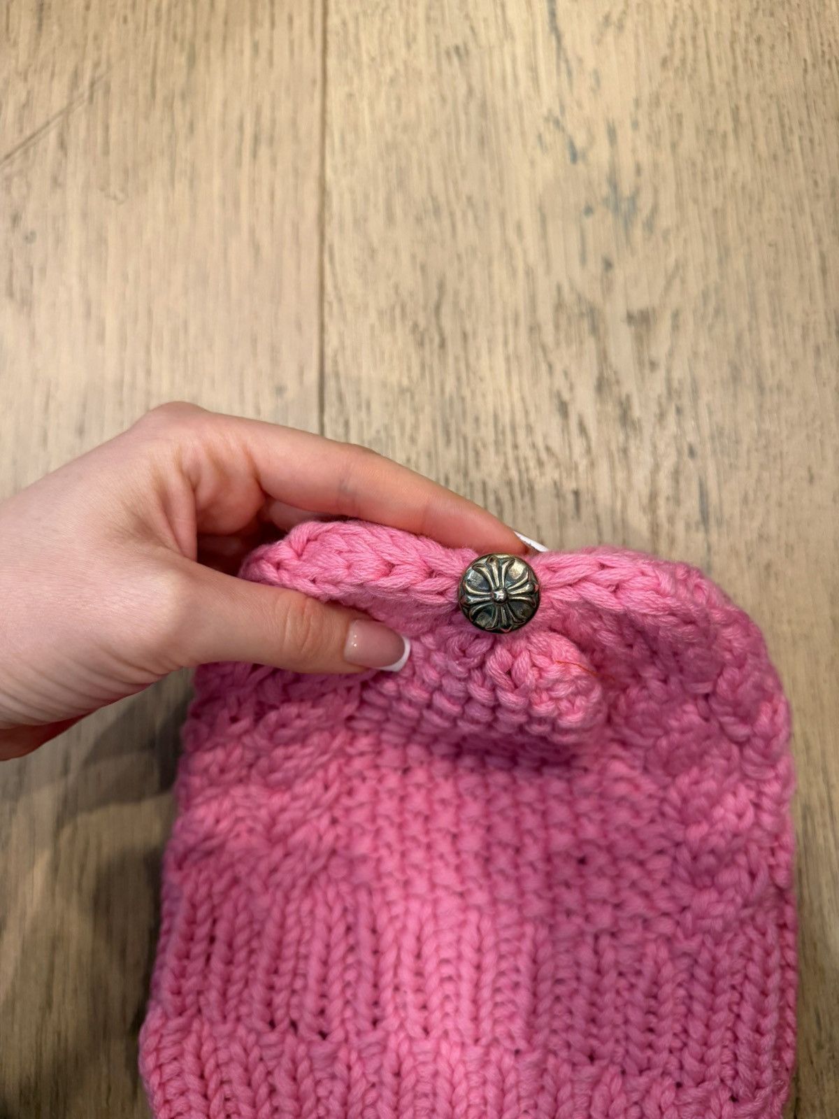 Chrome Hearts Chrome hearts pink beanie with white patch Size ONE SIZE - 3 Thumbnail