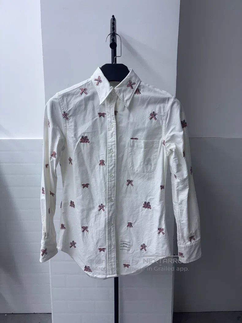 Thom Browne Thom Browne Butterfly knot embroidered white long-sleeved Size US XS / EU 42 / 0 - 1 Thumbnail
