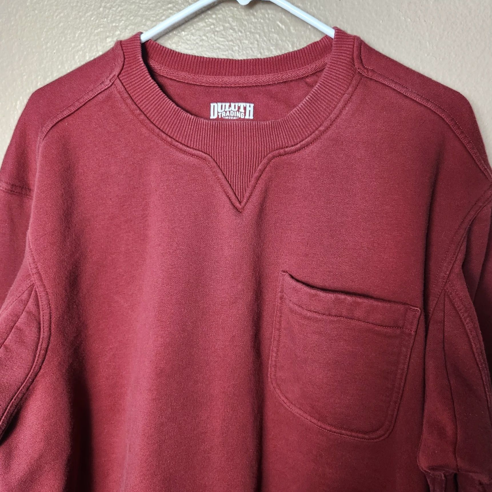 CO Duluth Trading Co Mens Red Souped-Up Sweats LS Crew w/ Pocket-Size XL Sweatshirt Men XL Red Souped-Up Sweats Pocket Size Size US XL / EU 56 / 4 - 5 Thumbnail