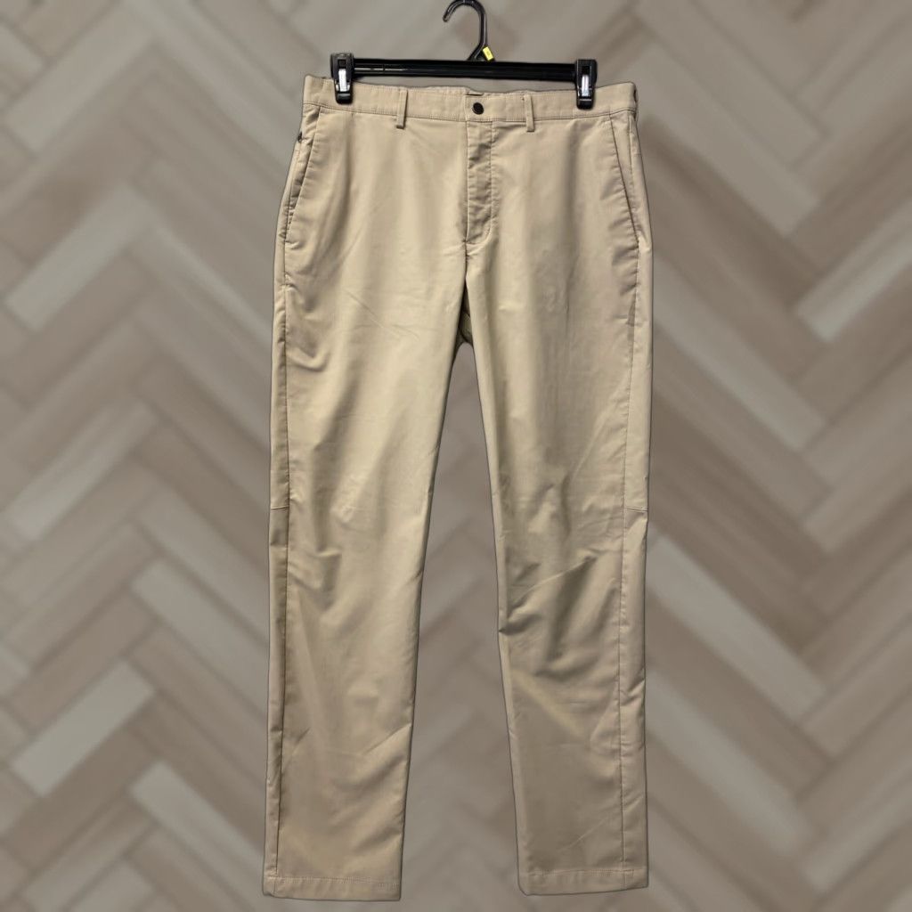 Banana Republic BANANA REPUBLIC HICKING - PANTS - Men - Slim Fit 33x32 - Tan - Golf/Khaki Solid Flat Front Zip Pockets - 131-24 Size US 33 - 1 Thumbnail