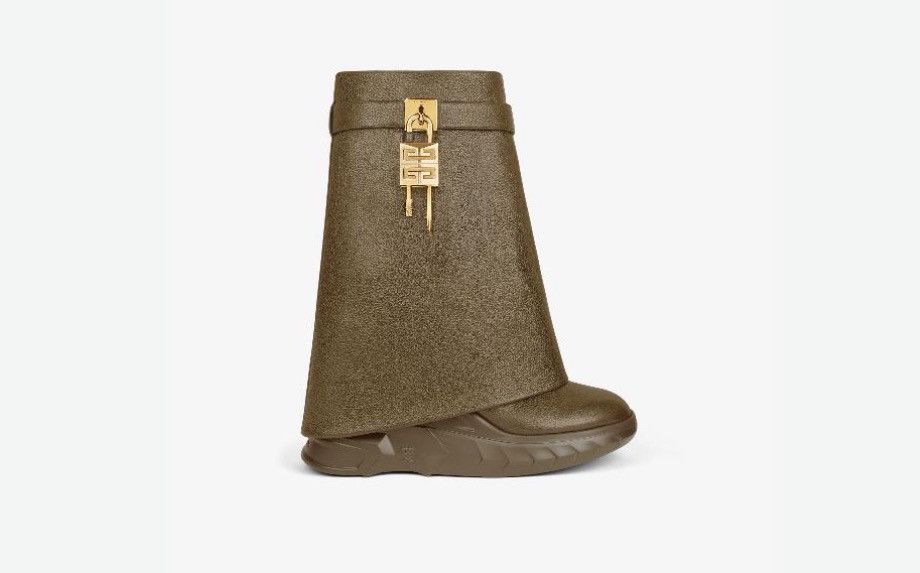 Givenchy o1w1db10325 Shark Lock Biker Boots in Silver/Grey Size US 6 / IT 36 - 1 Thumbnail