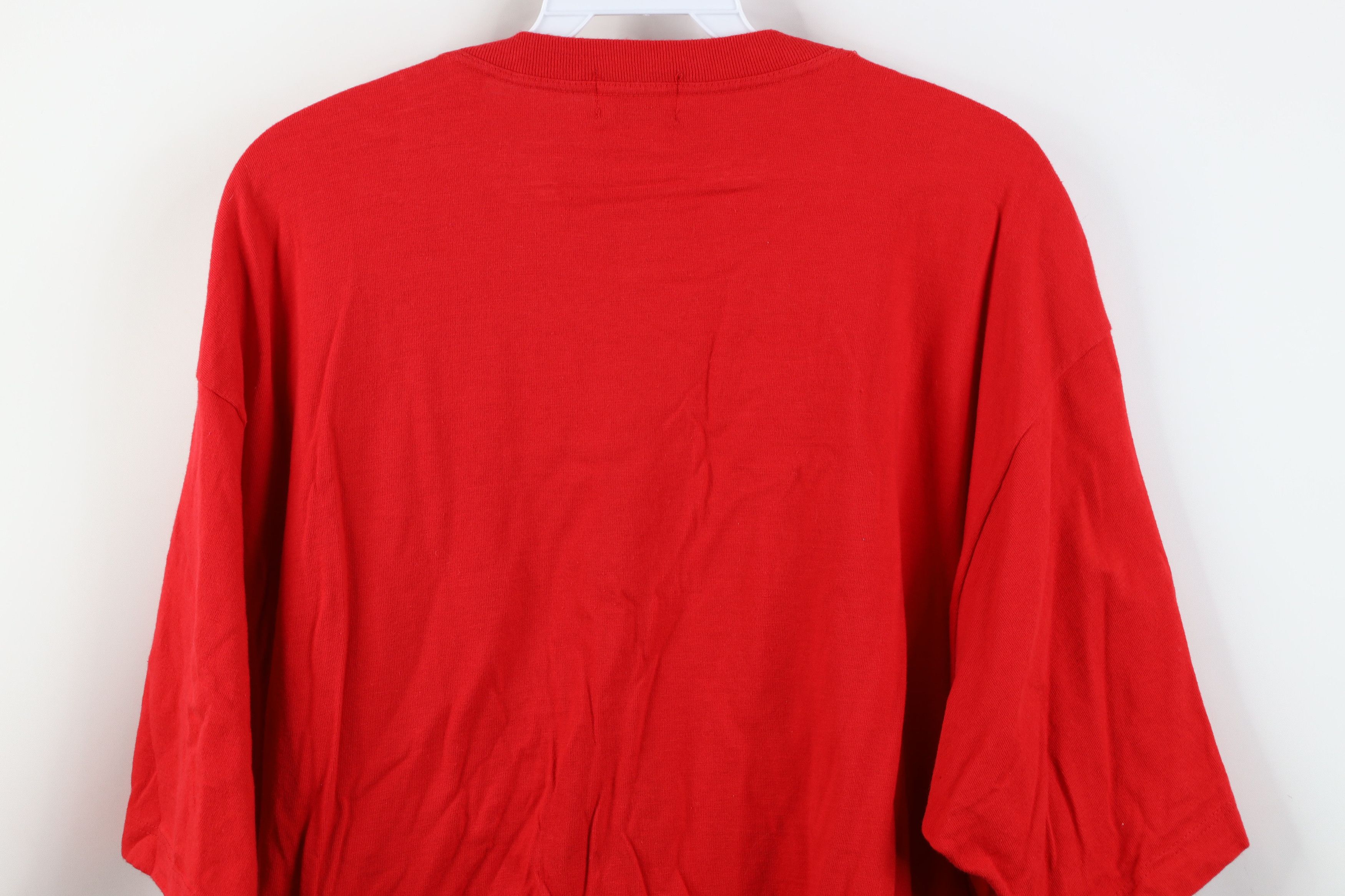 Vintage Vintage 90s Streetwear Heavy Cotton Pocket T-Shirt Red USA Size US XL / EU 56 / 4 - 12 Thumbnail