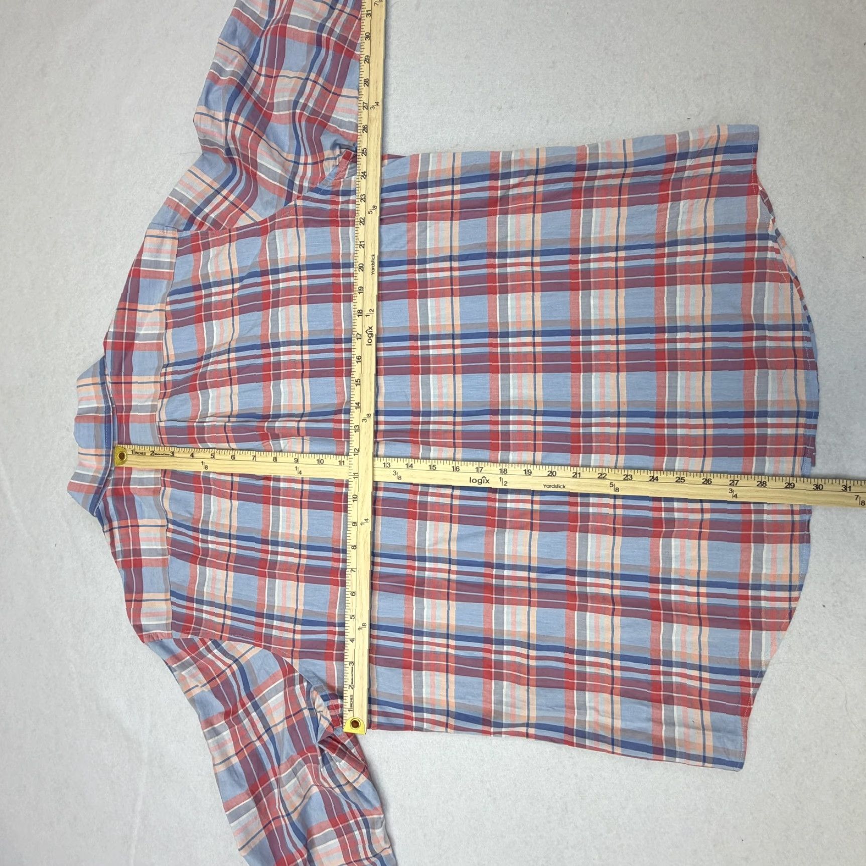 Vineyard Vines Vineyard Vines Shirt Mens XL Red Blue Plaid Slim Fit Murray Button Down Cotton Shirt Size US XL / EU 56 / 4 - 6 Thumbnail
