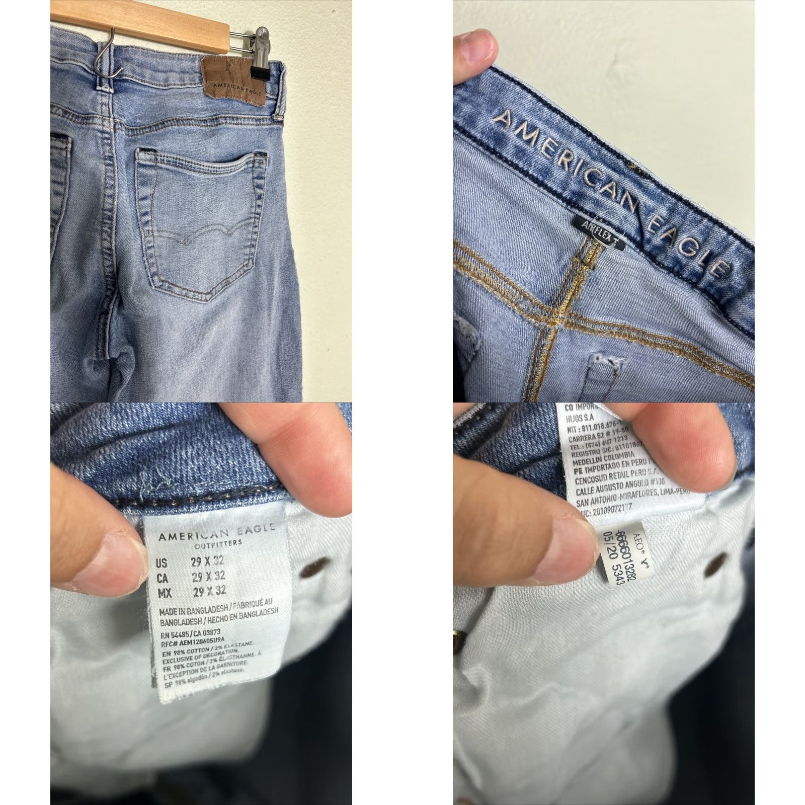 American Eagle Outfitters American Eagle Outfitters Airflex Jeans Light Wash Slim Jeans 29x32 Men Blue 90s Slimming Light Wash Jeans Size US 29 - 9 Thumbnail
