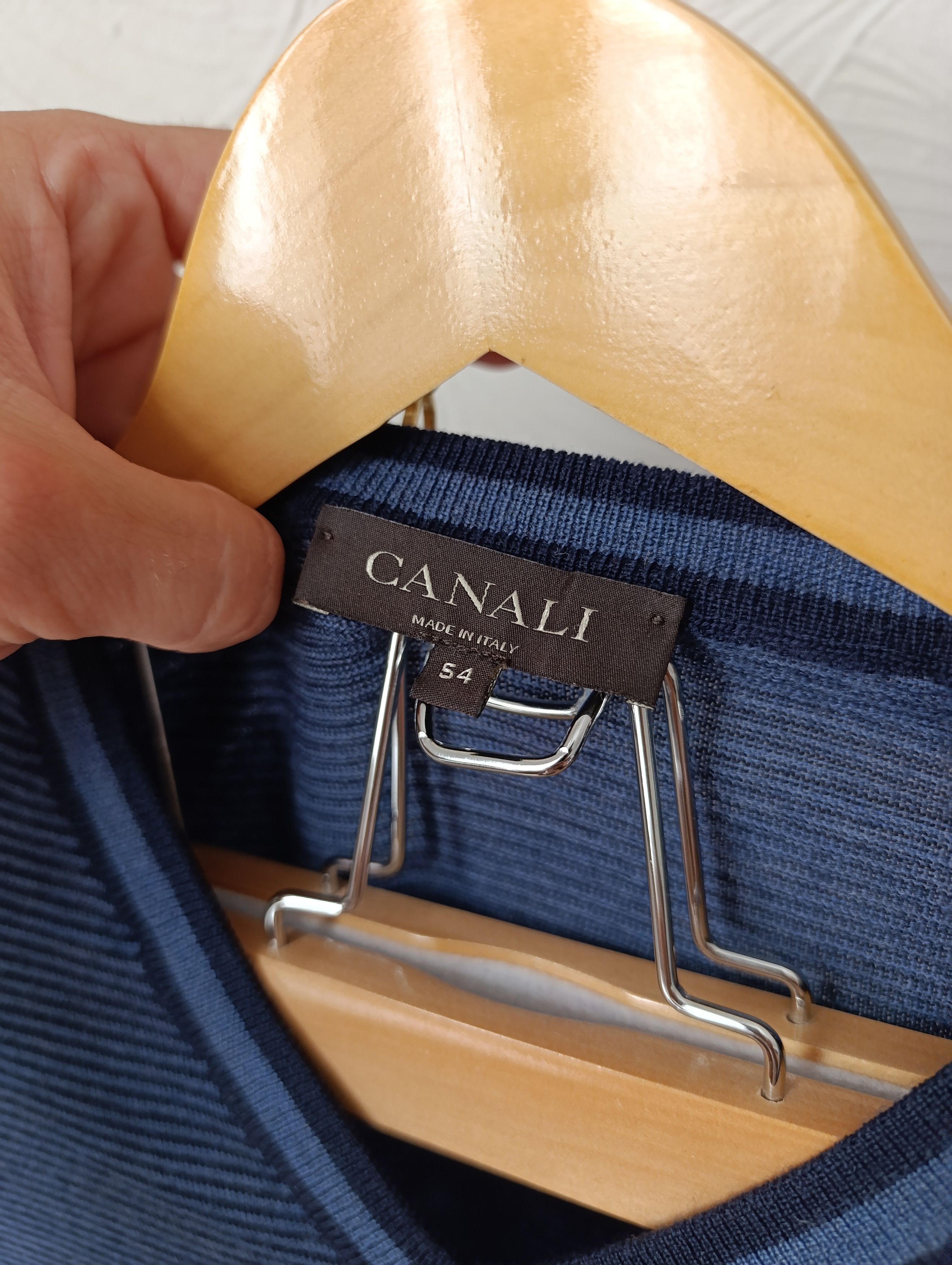 Canali CANALI MENS MERINO WOOL SWEATER SIZE 54 Size US L / EU 52-54 / 3 - 3 Thumbnail