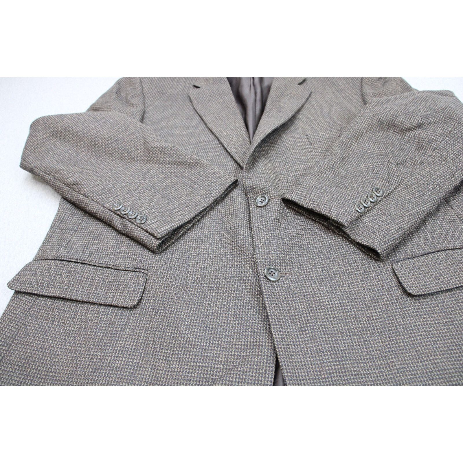 Pronto Uomo Pronto Uomo Blazer Mens 48R Houndstooth Lambs Wool 2 Button Size 48R - 9 Thumbnail