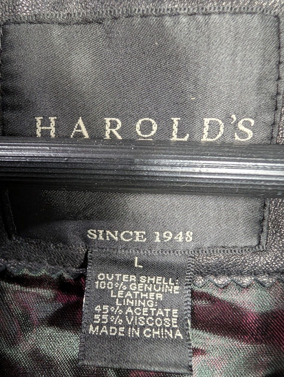 Other Harold's Leather Cropped Jacket with Removable Mink Collar Size L / US 10 / IT 46 - 2 Thumbnail