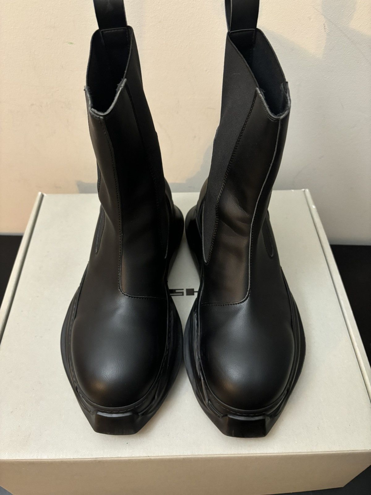 Rick Owens Drkshdw Rick Owens Leather Abstract Beatle Boots Black Size US 7 / EU 40 - 2 Thumbnail