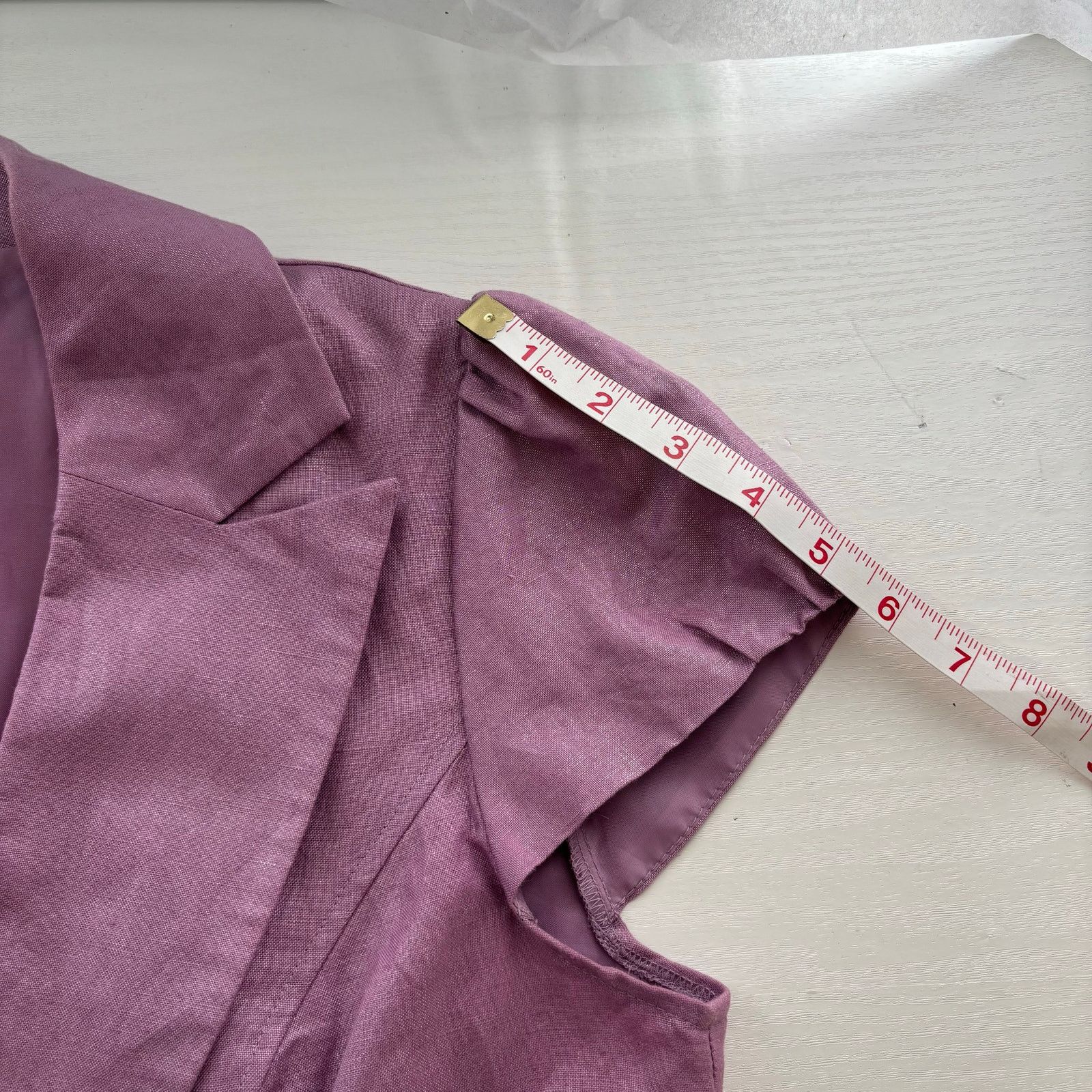 Other Sandro Lilac Linen Blend Puff Sleeve Peplum Blazer Top Med Size M / US 6-8 / IT 42-44 - 8 Thumbnail