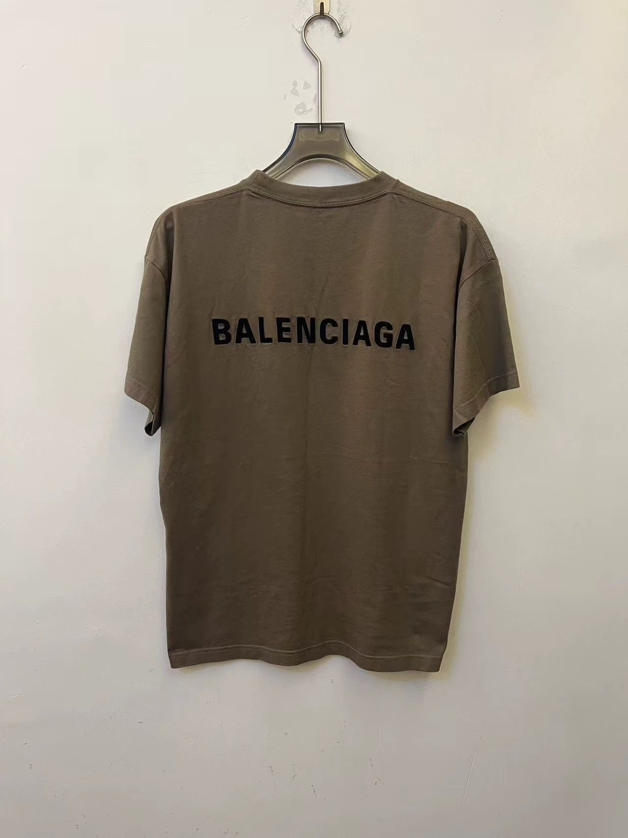 Balenciaga Balenciaga Chest Logo Olive Brown Tee Size M / US 6-8 / IT 42-44 - 2 Thumbnail