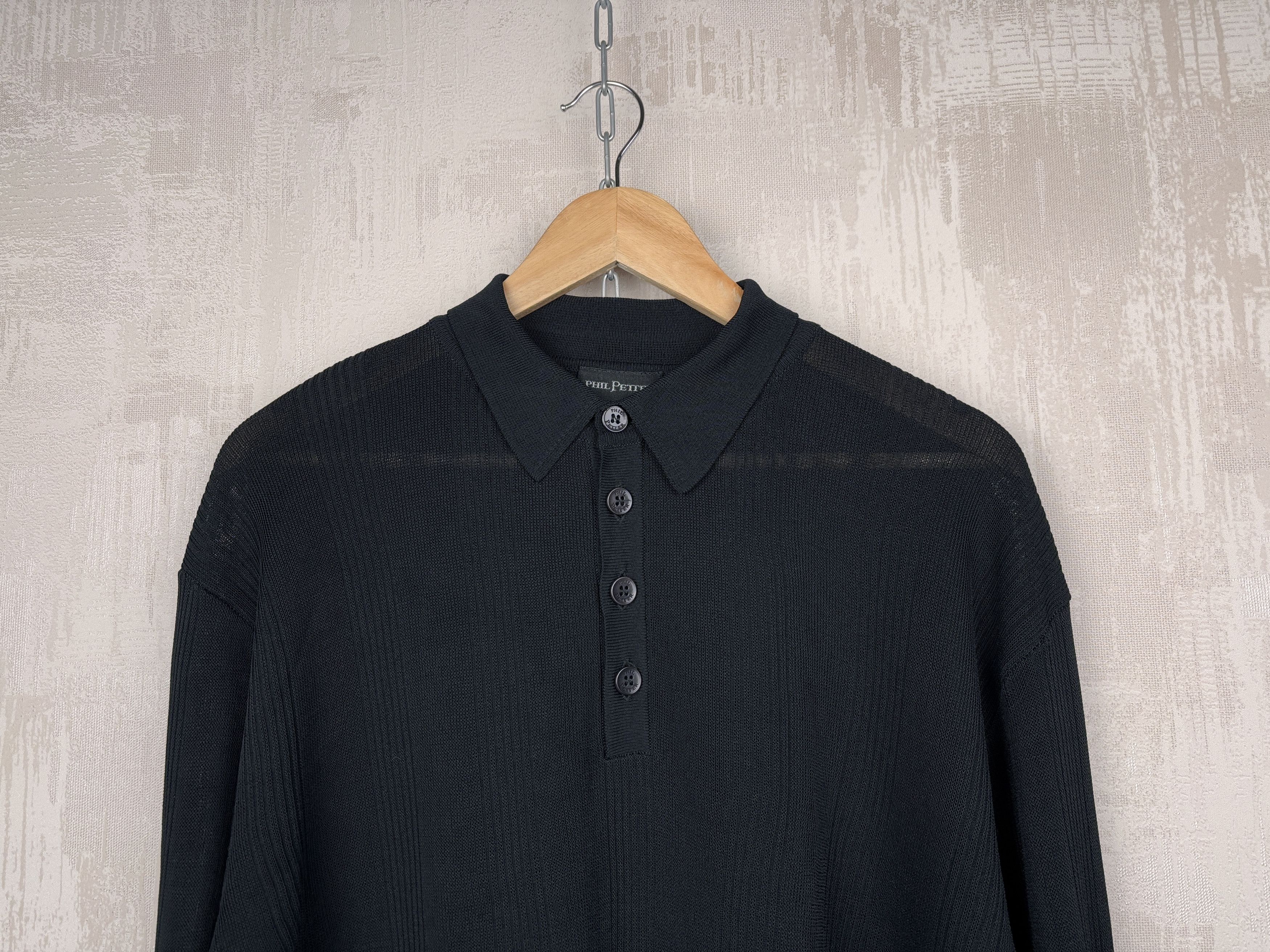 Designer × Other × Vintage Phil Petter Polo Collar Long Sleeve Viscose Sweater Size US L / EU 52-54 / 3 - 1 Thumbnail