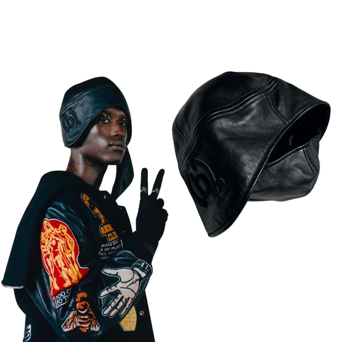 (B).Stroy × Givenchy RARE leather fur trim helmut trapper hat Size ONE SIZE - 1 Thumbnail