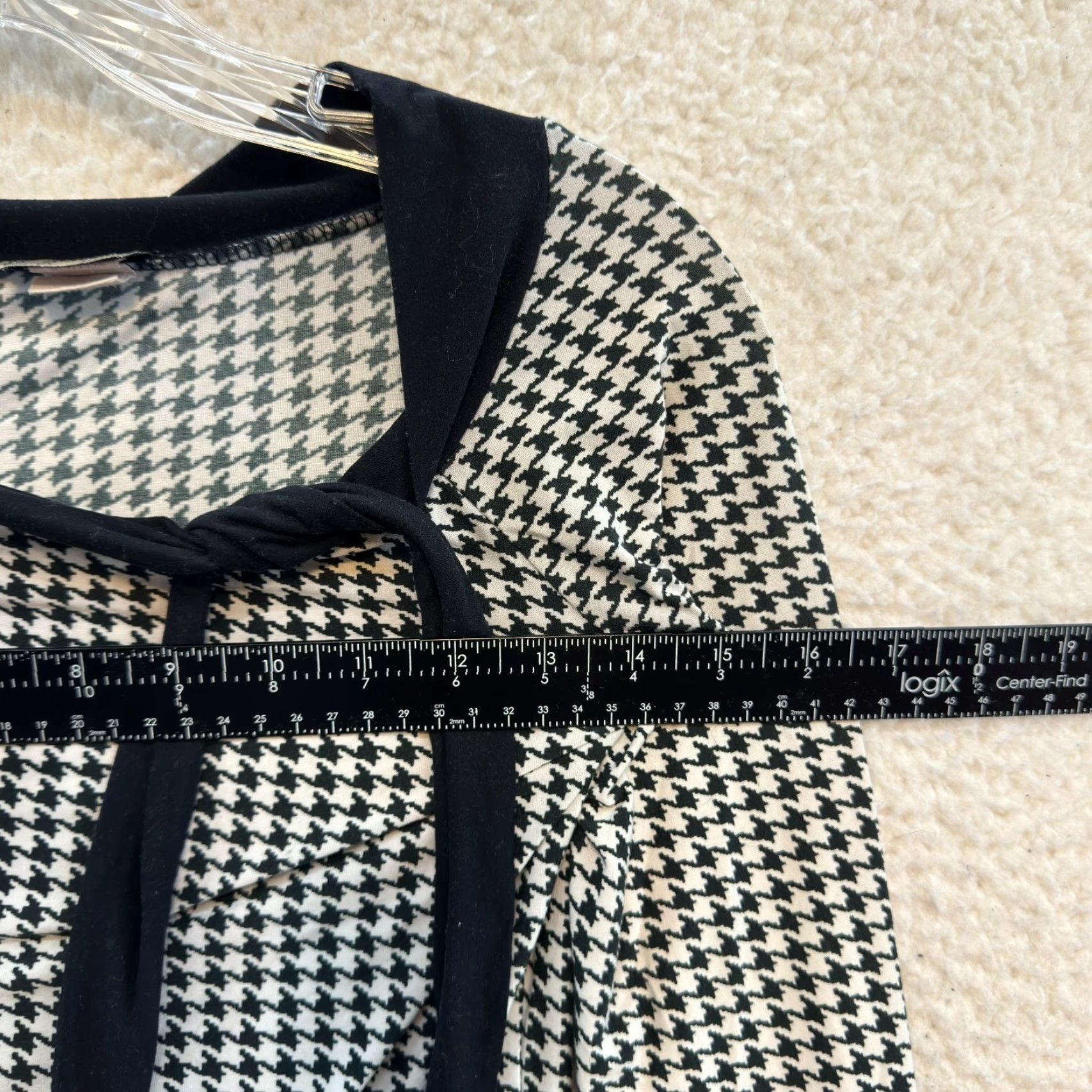 Vintage VINTAGE Glam Shirt S XS Black Houndstooth Slinky Stretch Preppy Corpcore 90s Mens Women Girls Size S / US 4 / IT 40 - 5 Thumbnail