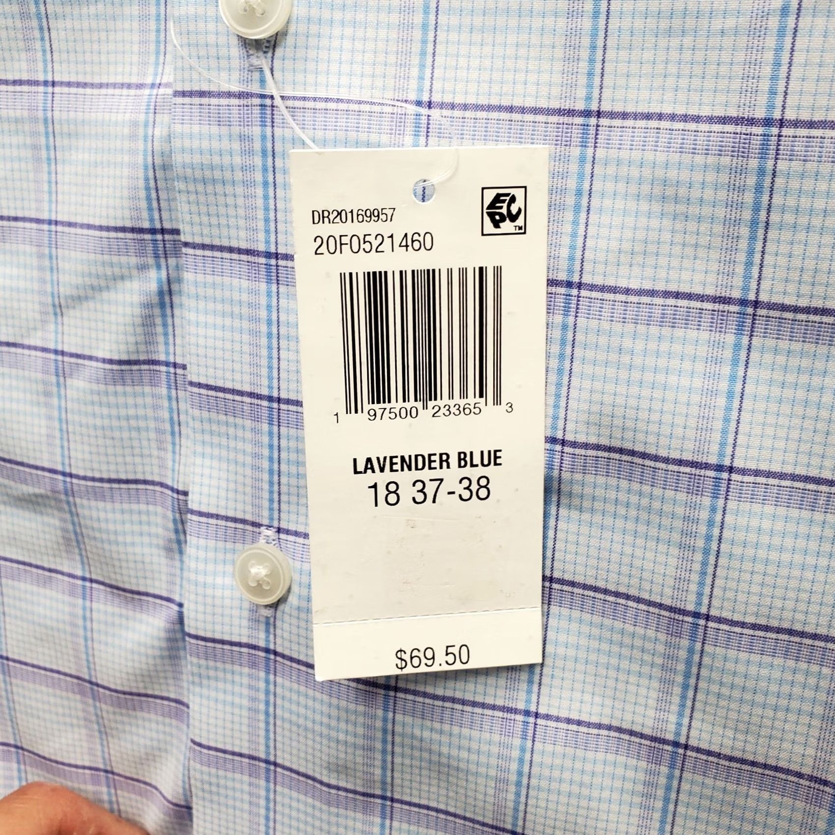 Van Heusen Van Heusen Mens Dress Shirt 18 Multicolor Plaid Ultra Wrinkle Free Shirt Size 48R - 5 Thumbnail