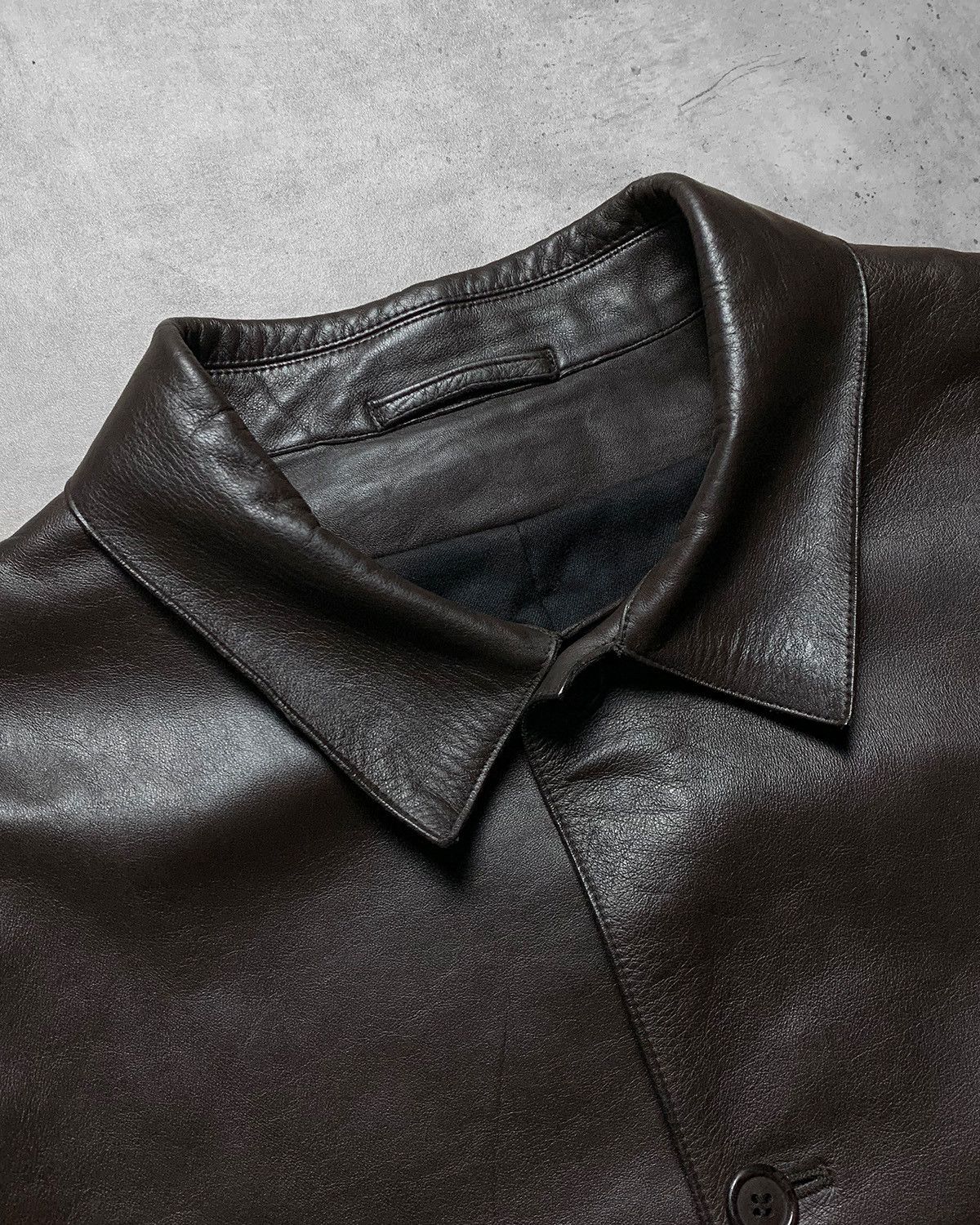 Prada Prada A/W 2000 Brown Leather Overcoat - L Size US L / EU 52-54 / 3 - 2 Thumbnail