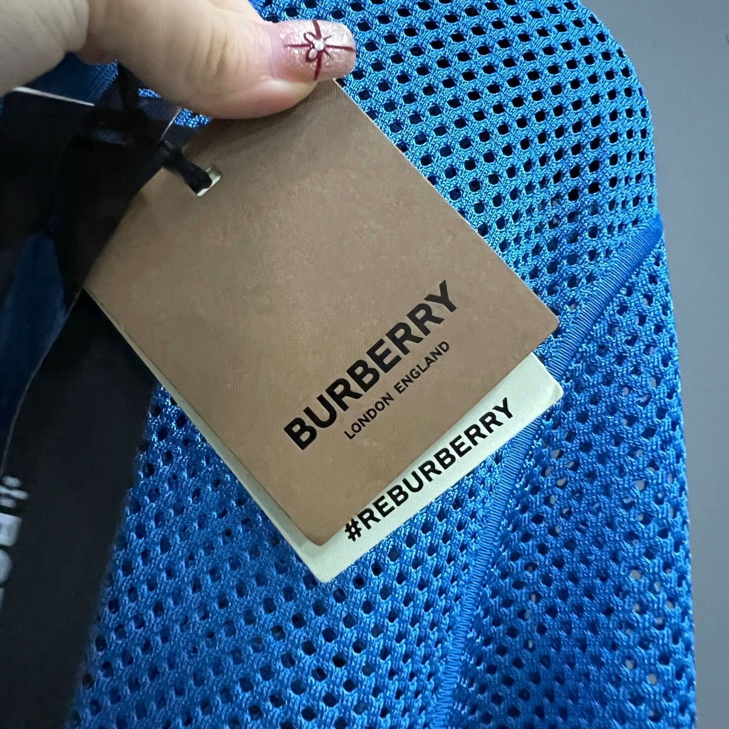 Burberry Burberry Blue Mesh Short-Sleeve Polo Size US M / EU 48-50 / 2 - 5 Thumbnail