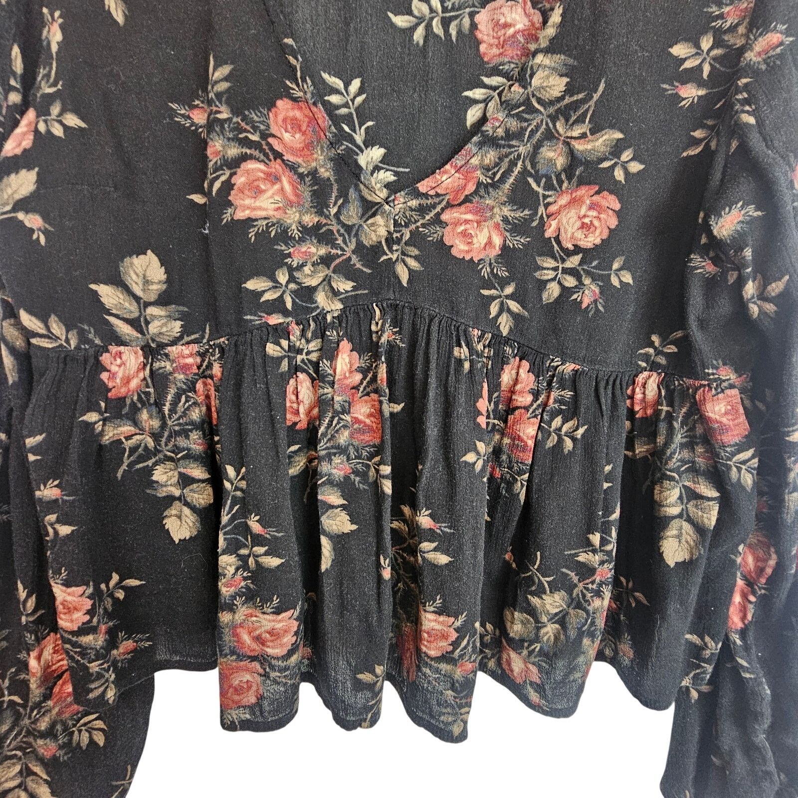 Denim & Supply Ralph Lauren Denim & Supply Ralph Lauren Womens Floral Babydoll Top Sz L Size L / US 10 / IT 46 - 3 Thumbnail