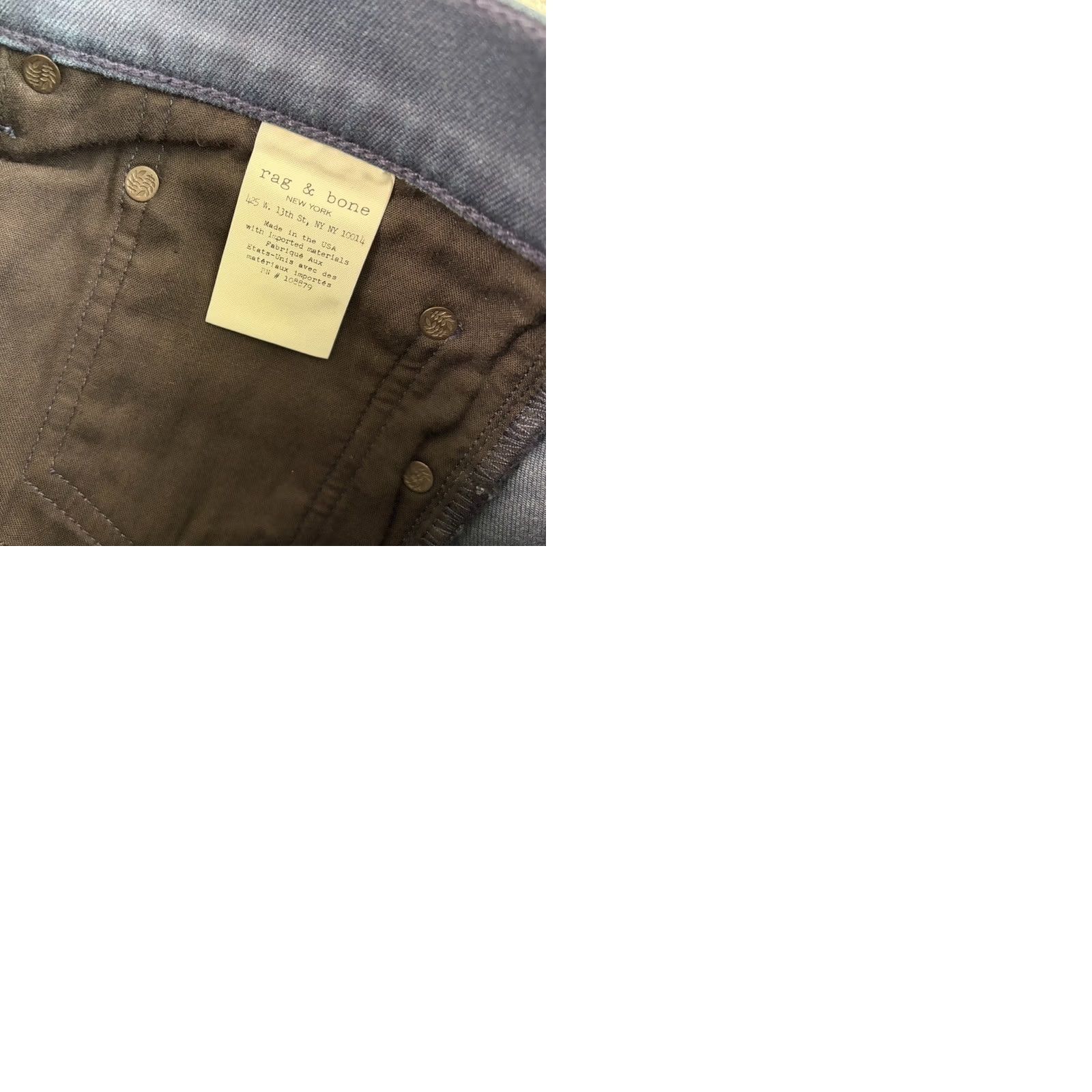 Rag & Bone rag & bone Jeans Slim Straight Denim Coated Navy Men 32x35 Button Fly USA Size US 32 / EU 48 - 9 Thumbnail