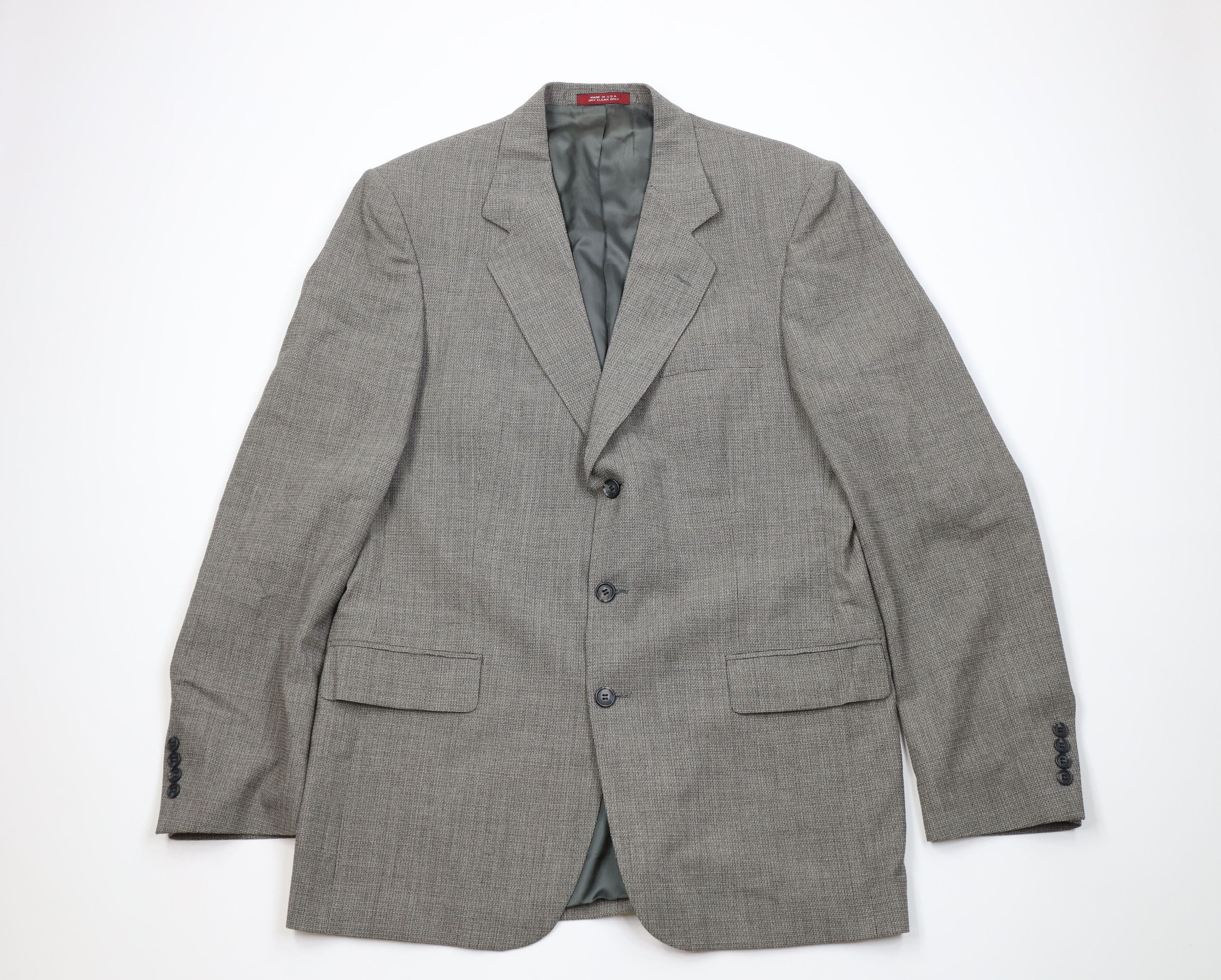 Vintage Vintage 90s Streetwear2 Piece Wool Knit Suit Wedding Size 46L - 2 Thumbnail